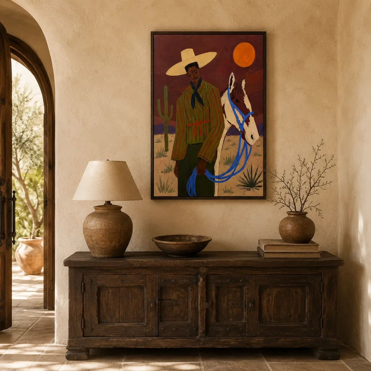 Desert Companion Horse Wall Art styled interior scene 3 | Olyrel