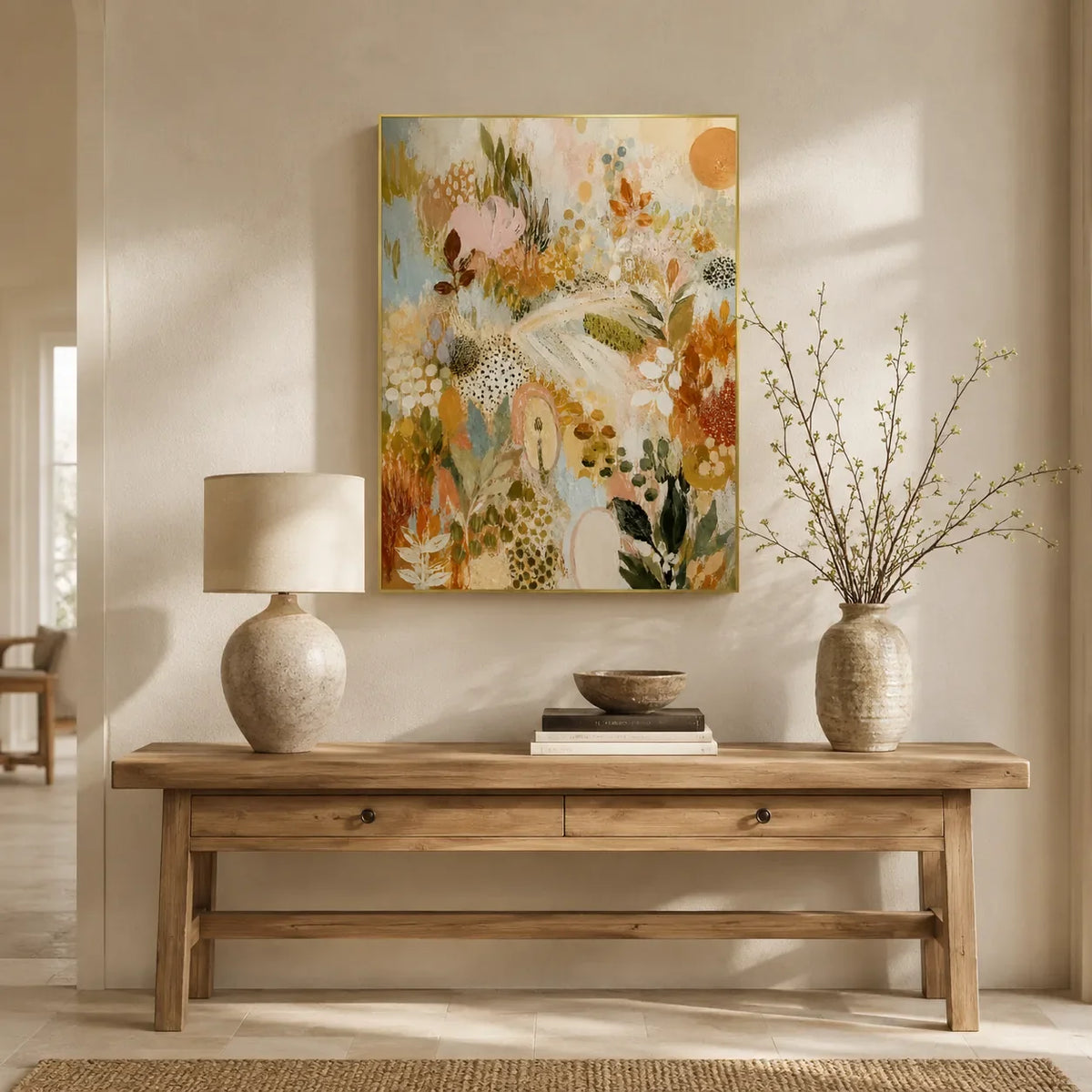 Pastel Botanica Floral Wall Art styled interior scene 3 | Olyrel
