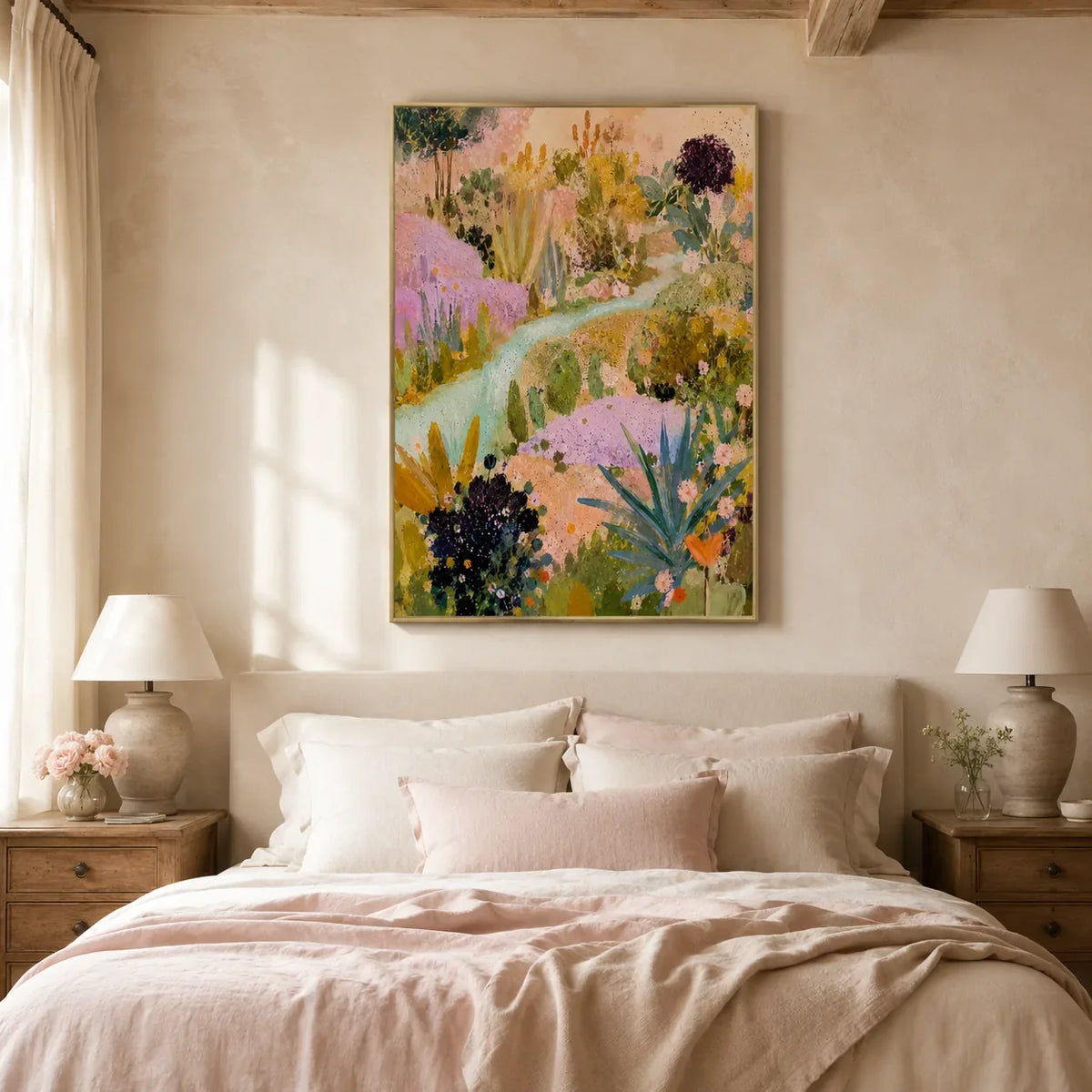Wildflower Path Floral Wall Art styled interior scene 4 | Olyrel