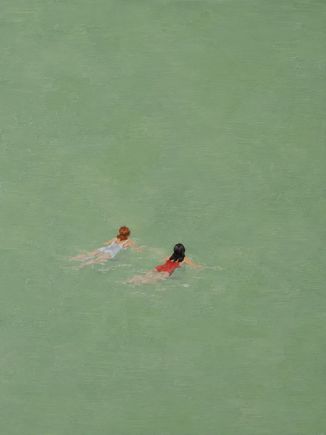 Sea Green Swimmers Wall Art artwork view | Olyrel