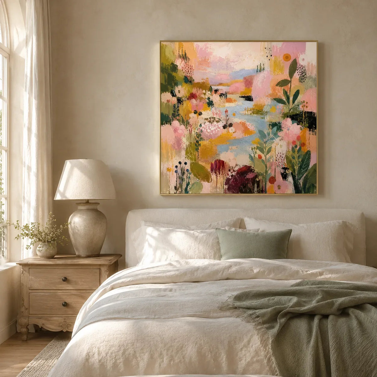 Garden Parade Floral Wall Art styled interior scene 4 | Olyrel