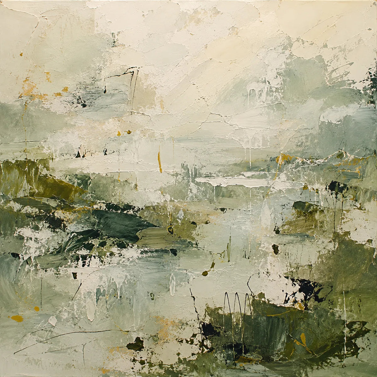 Sage Marsh Abstract Wall Art artwork view | Olyrel