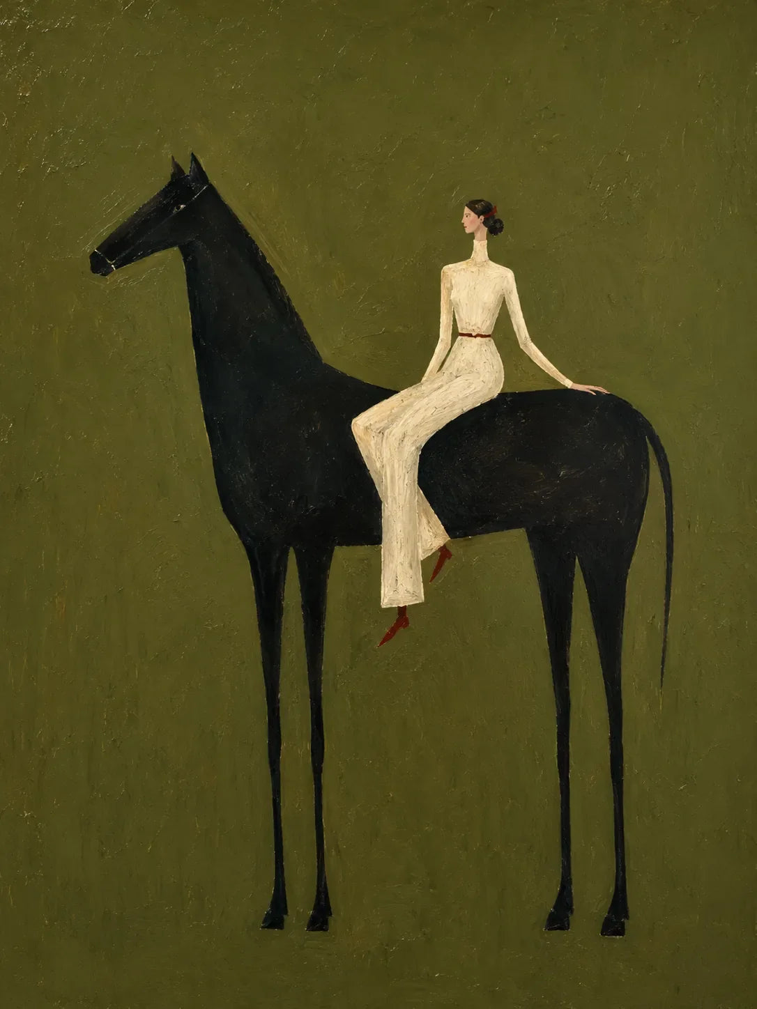 Midnight Horsewoman Figure Wall Art artwork view | Olyrel
