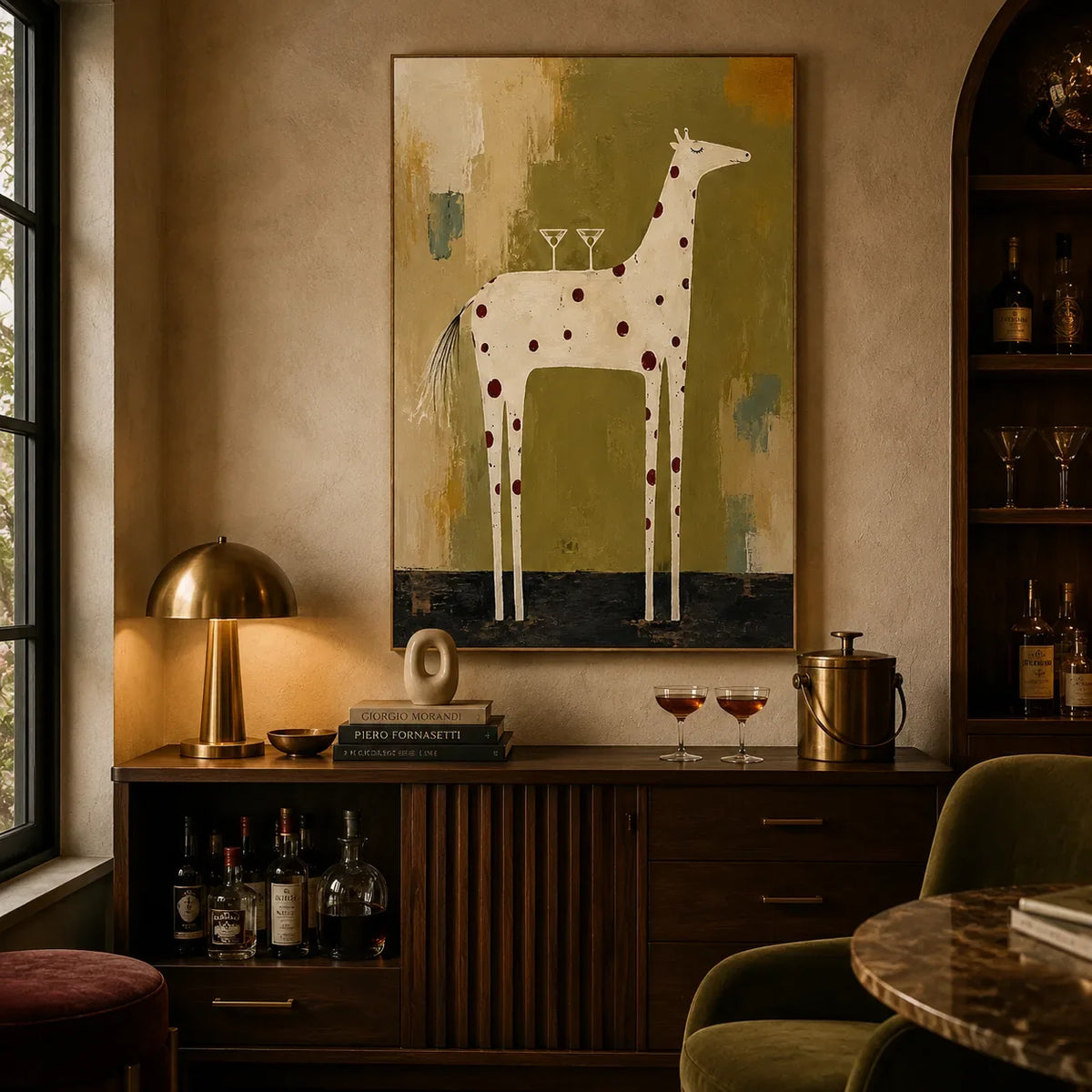 Spotted Horse Figure Wall Art styled interior scene 1 | Olyrel