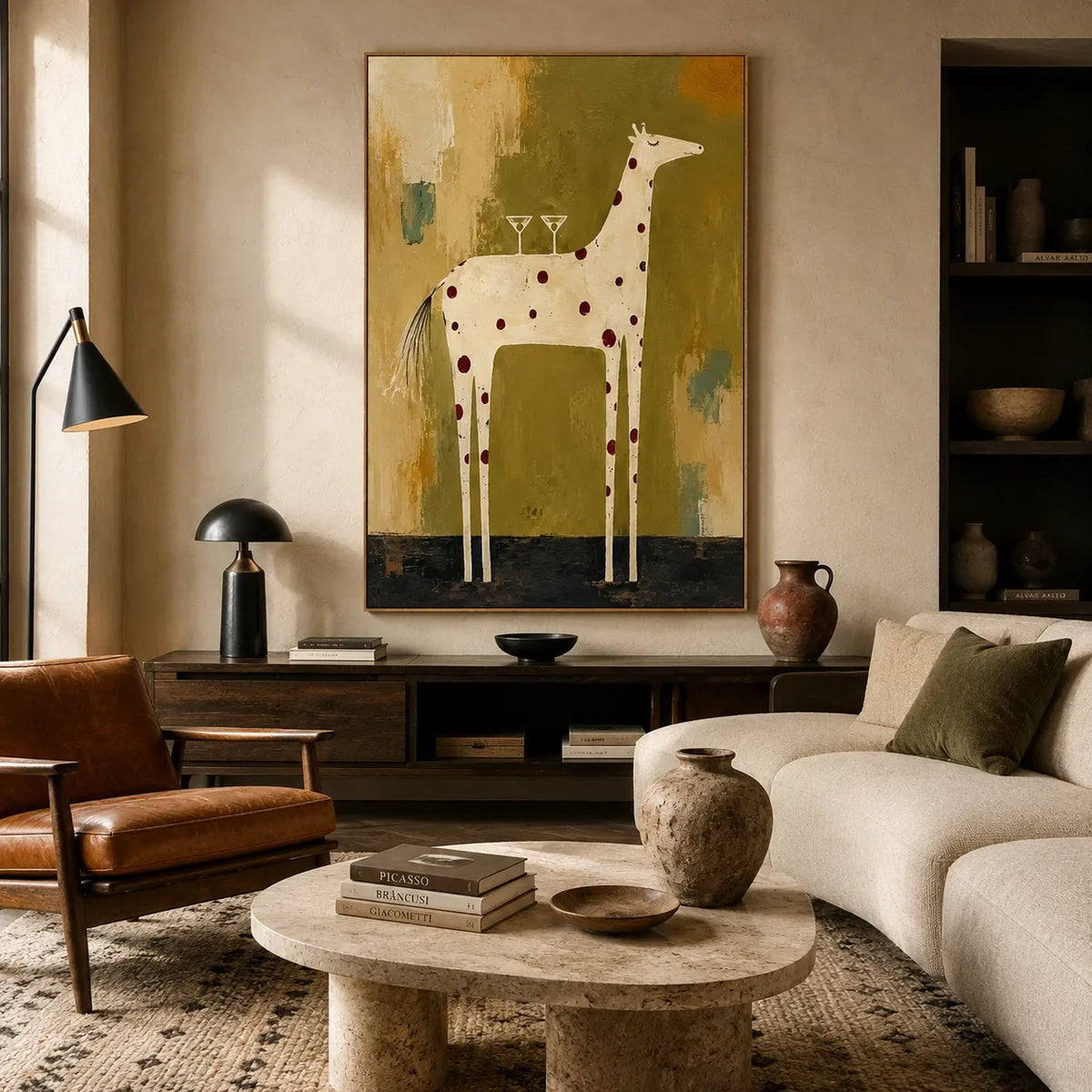 Spotted Horse Figure Wall Art styled interior scene 2 | Olyrel