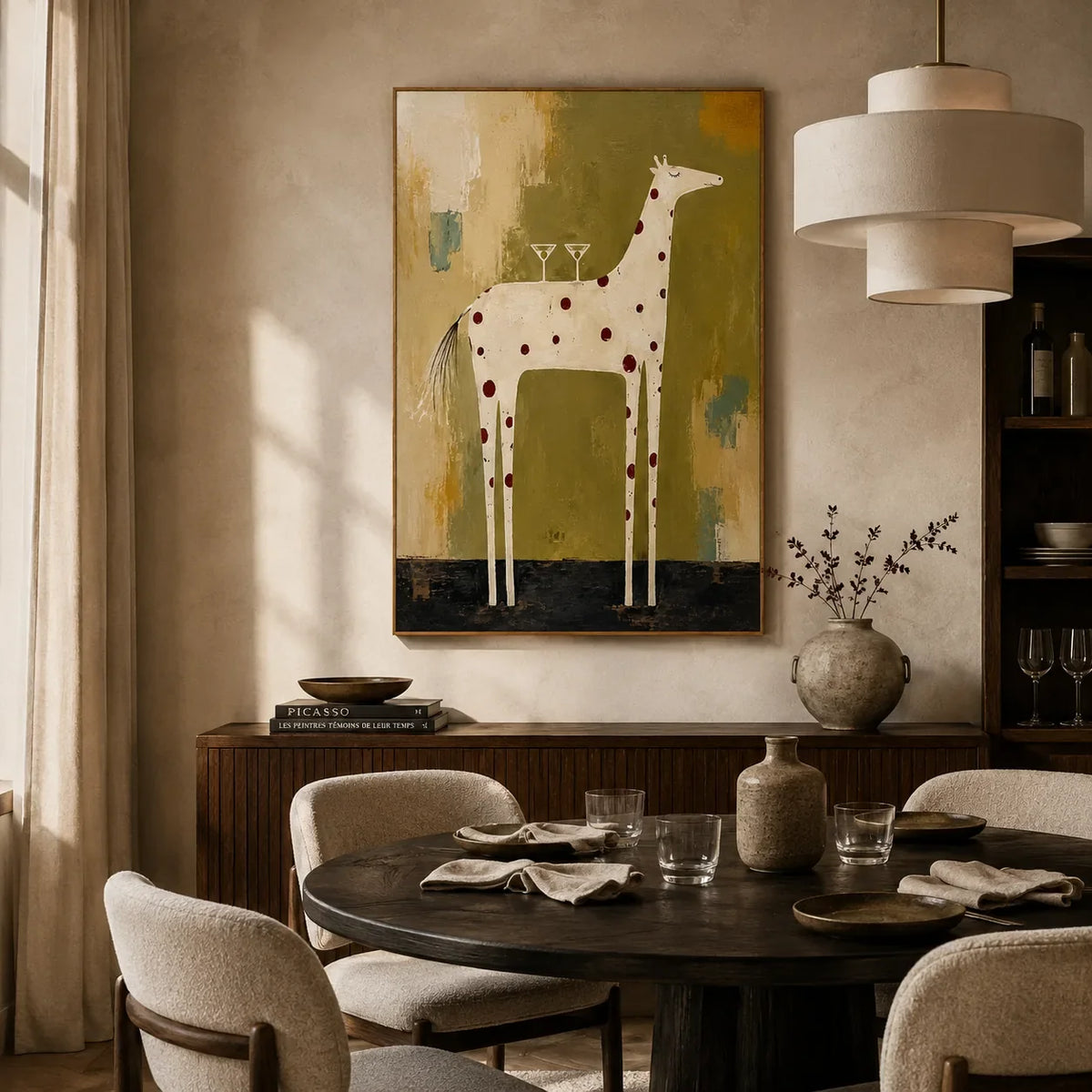 Spotted Horse Figure Wall Art styled interior scene 3 | Olyrel
