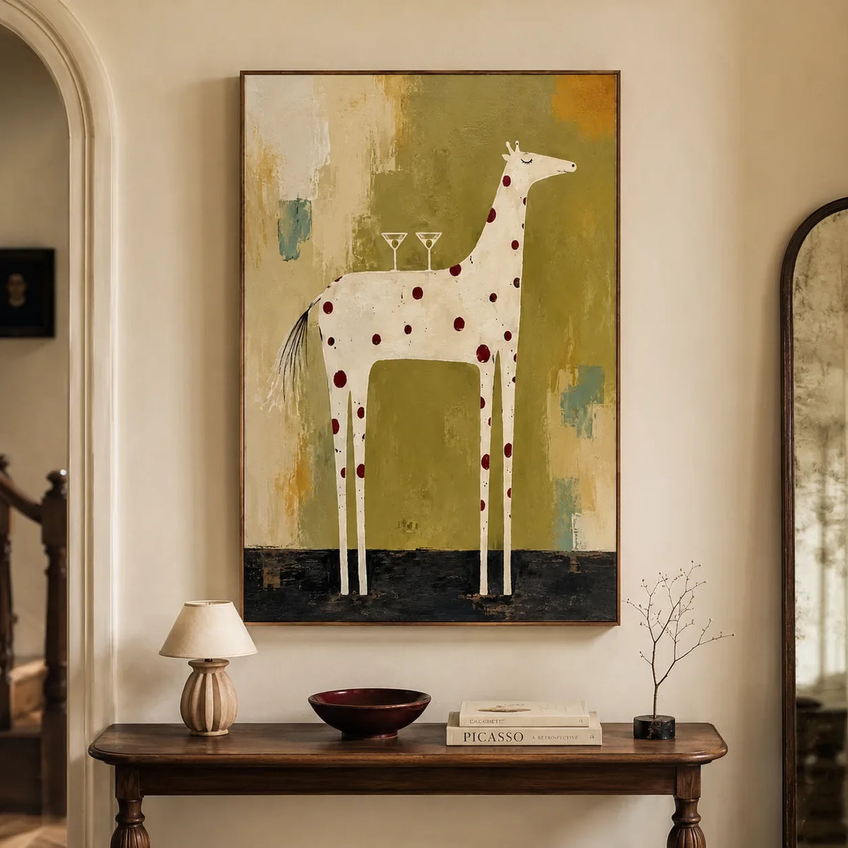 Spotted Horse Figure Wall Art styled interior scene 5 | Olyrel