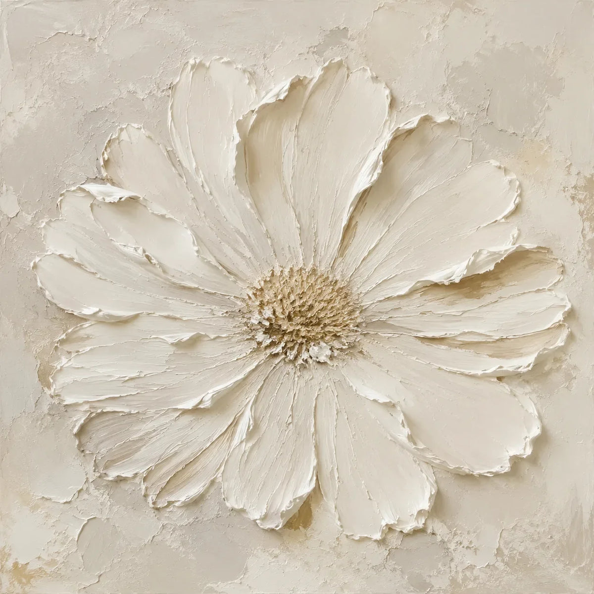 Ivory Daisy Relief Wall Art artwork view | Olyrel