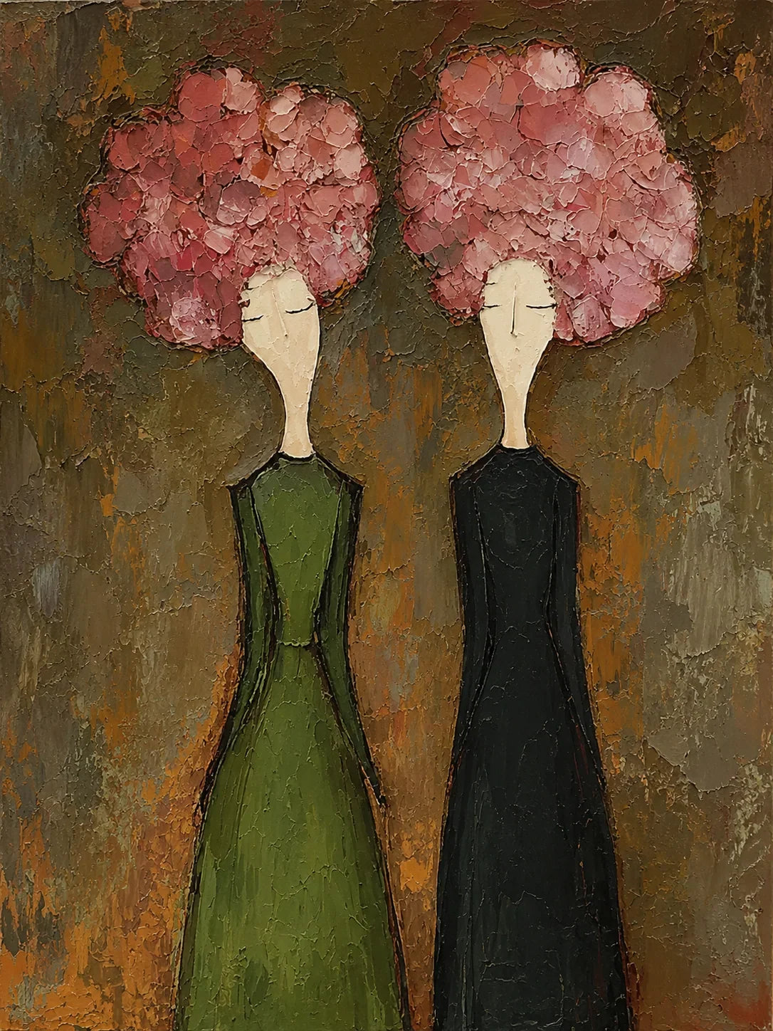 Original artwork view of Pink Bloom Figure Wall Art | Olyrel
