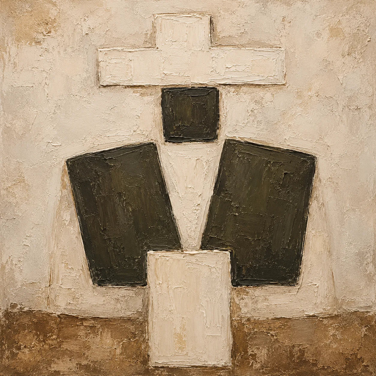 Ivory Totem Abstract Wall Art artwork view | Olyrel