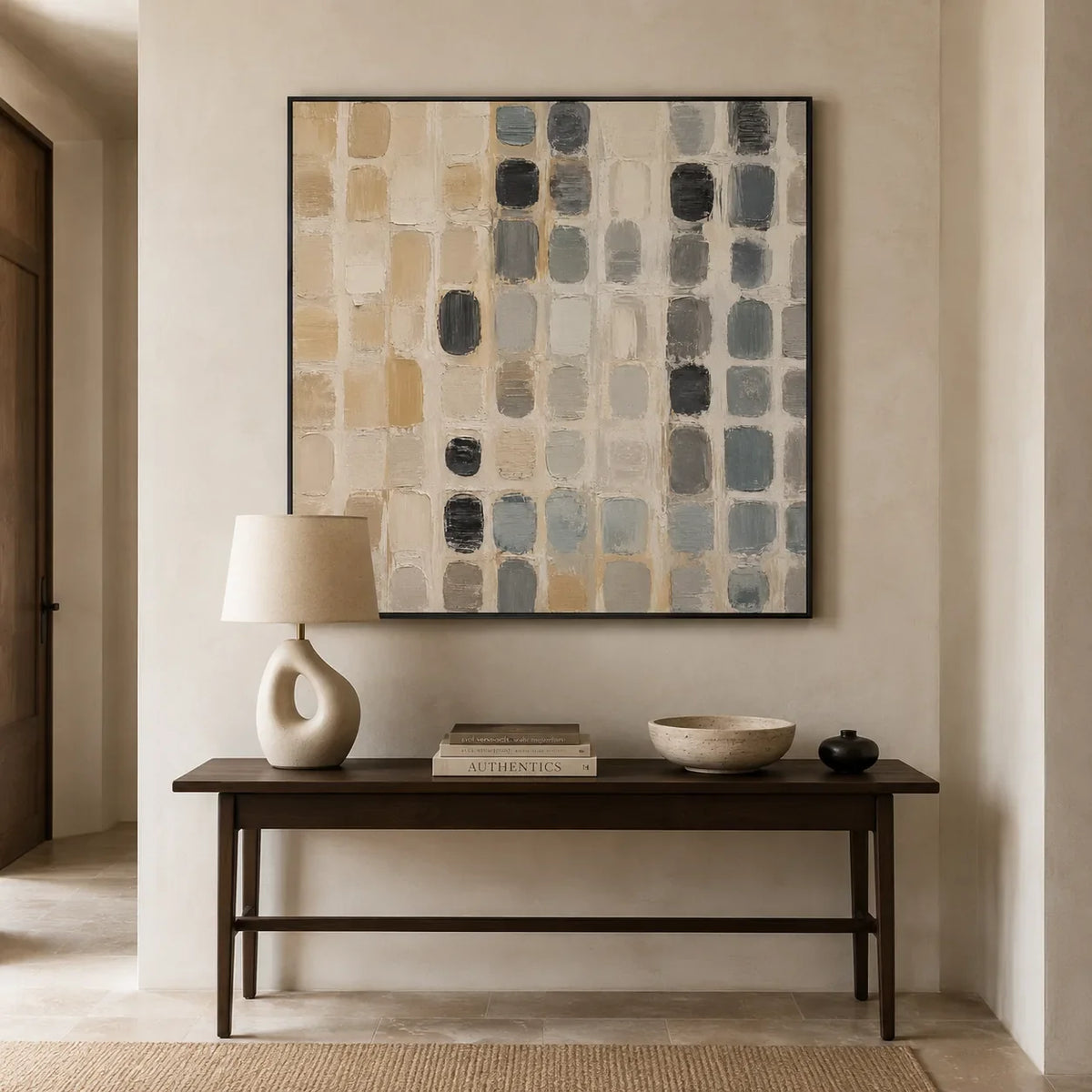 Quiet Matrix Abstract Wall Art styled interior scene 4 | Olyrel