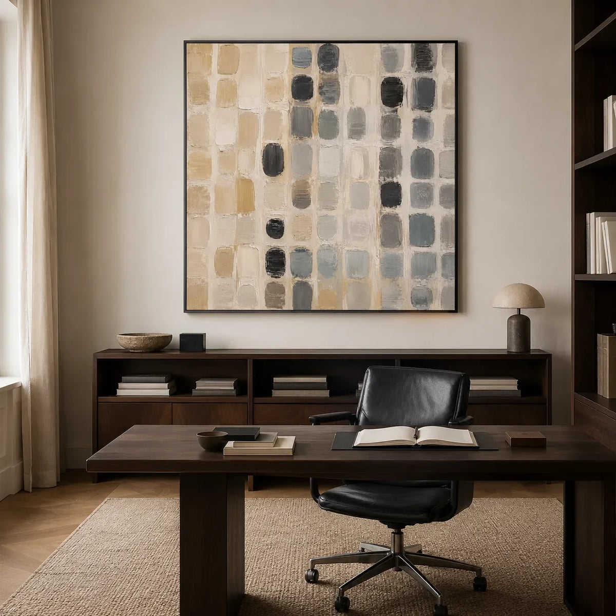 Quiet Matrix Abstract Wall Art styled interior scene 5 | Olyrel