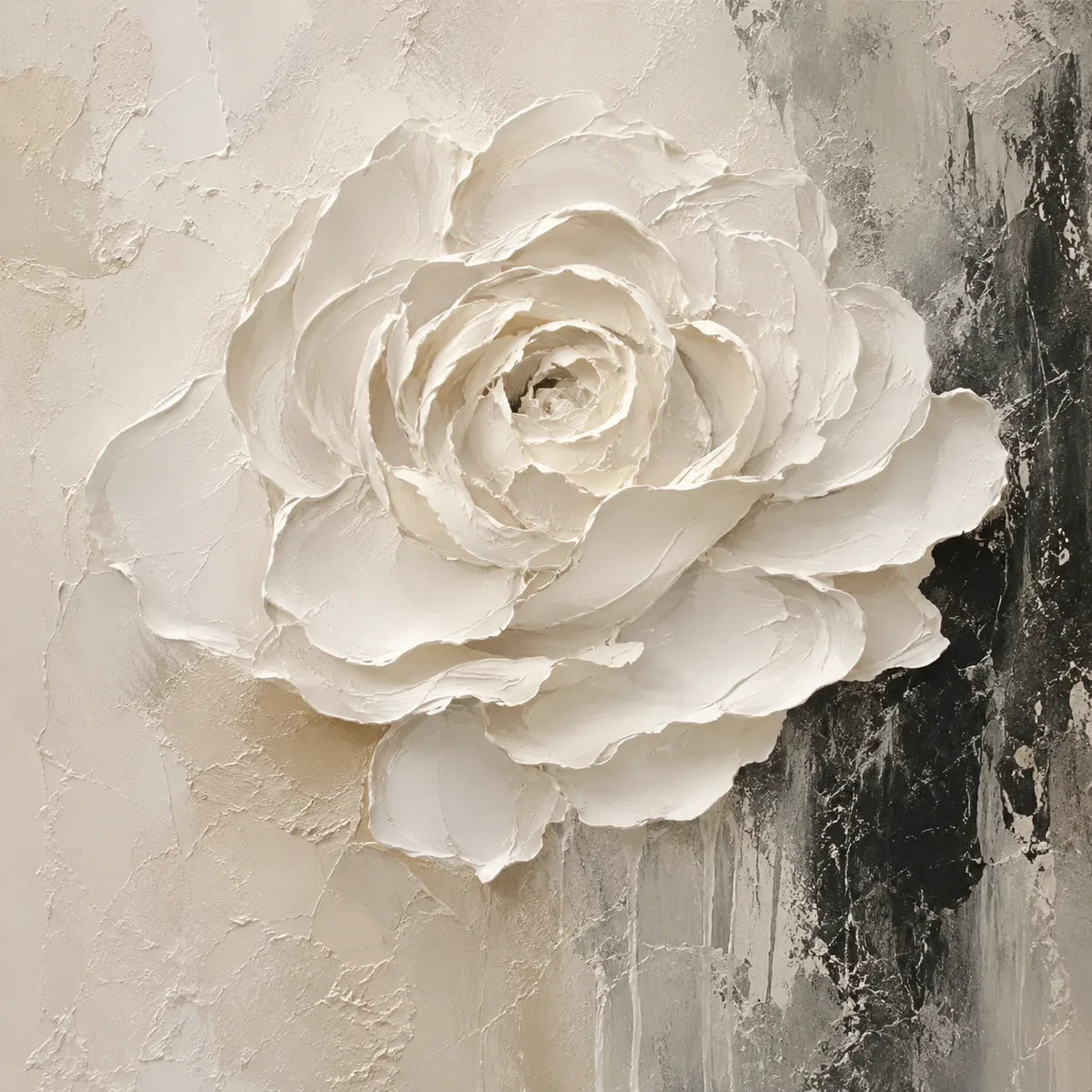 Sculpted Rose Relief Wall Art artwork view | Olyrel