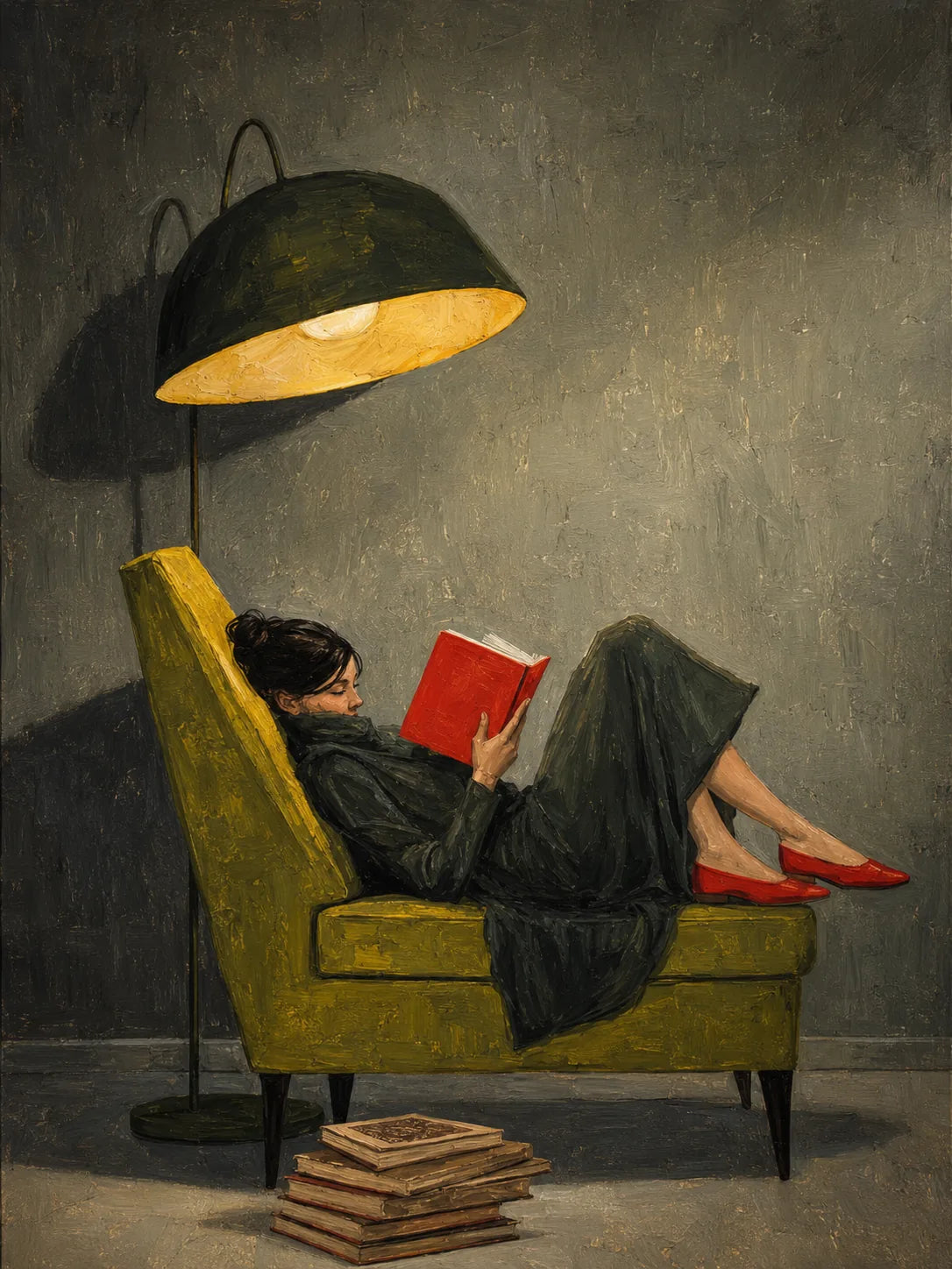 Quiet Reader Figure Wall Art artwork view | Olyrel