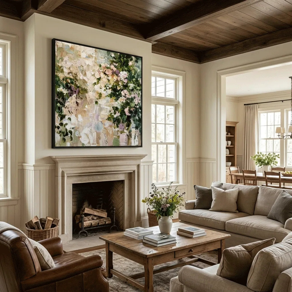 Garden Bloom Floral Wall Art displayed in a collected studio setting | Olyrel