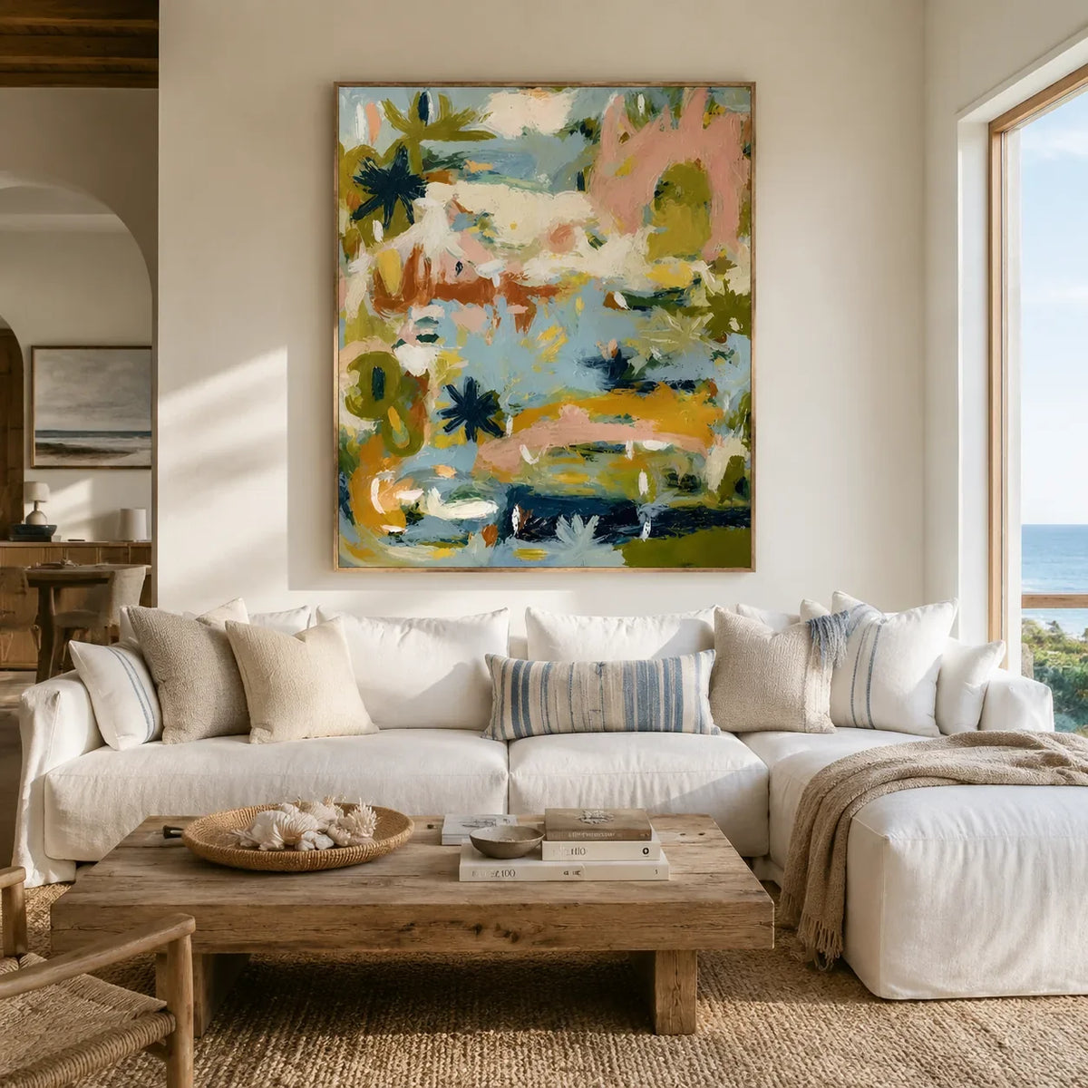 Pastel Thicket Abstract Wall Art styled interior scene 4 | Olyrel