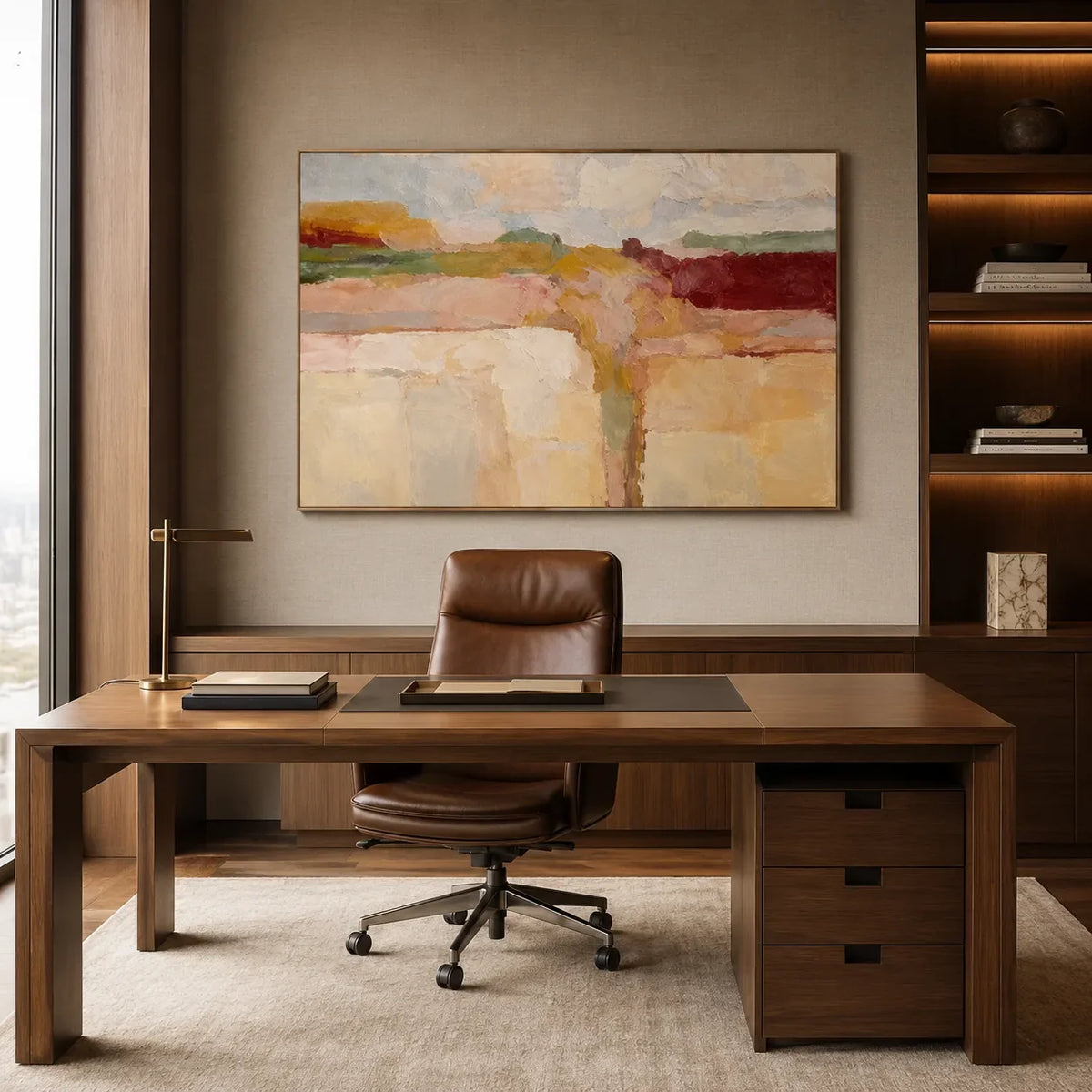 Blush Terraces Abstract Wall Art styled interior scene 4 | Olyrel