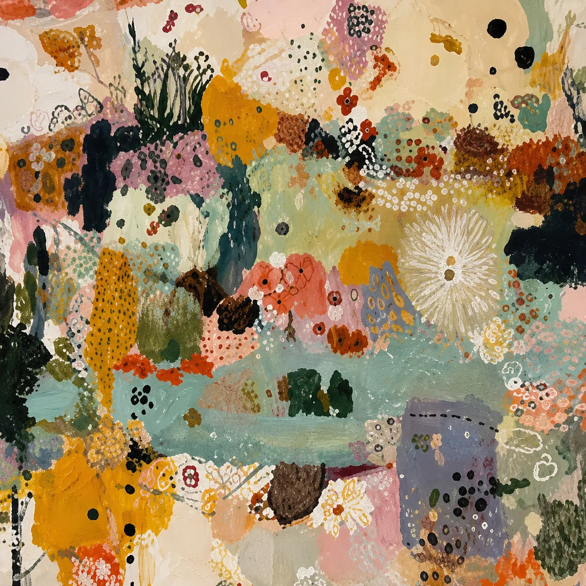 Botanical Patchwork Abstract Wall Art artwork view | Olyrel