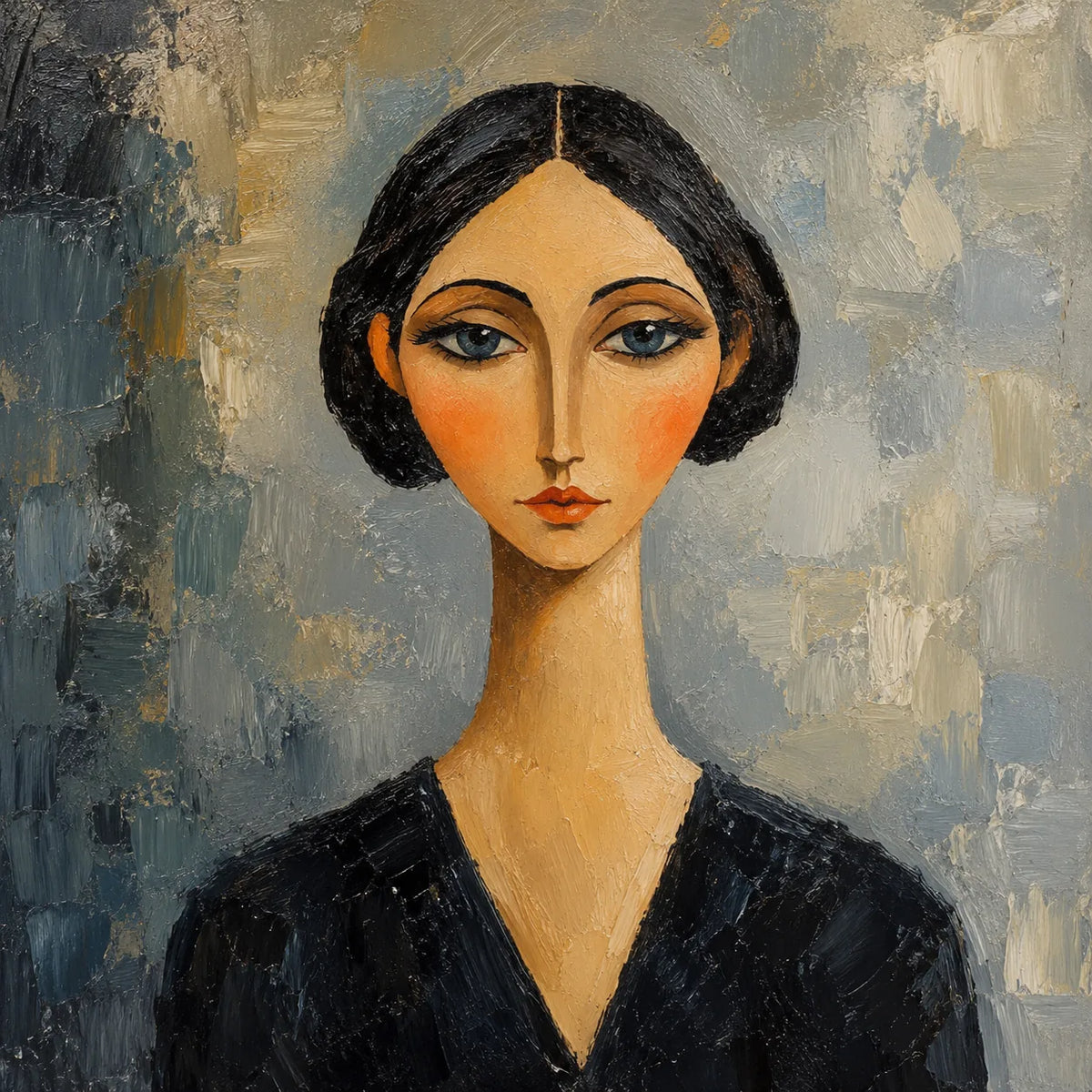 Blue Gaze Portrait Wall Art artwork view | Olyrel