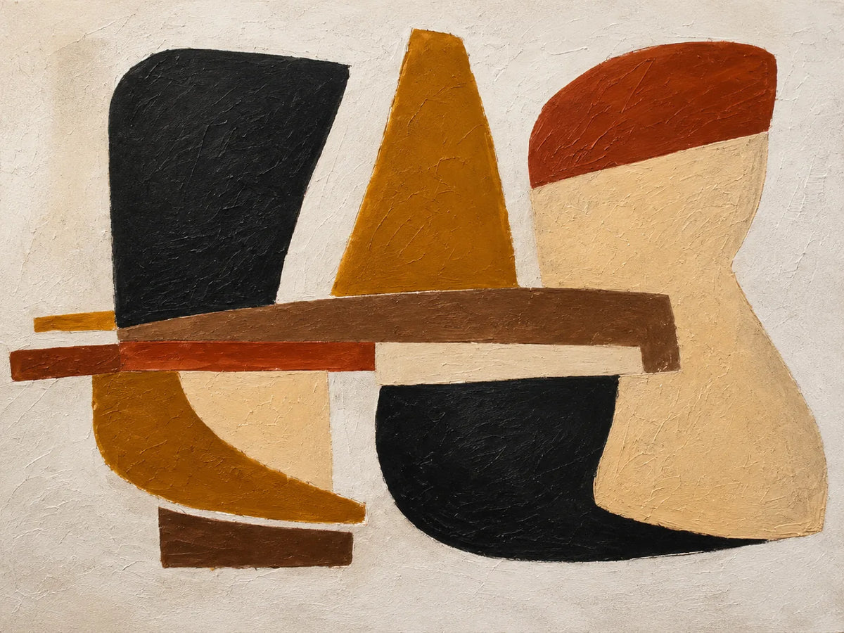 Ochre Balance Abstract Wall Art artwork view | Olyrel