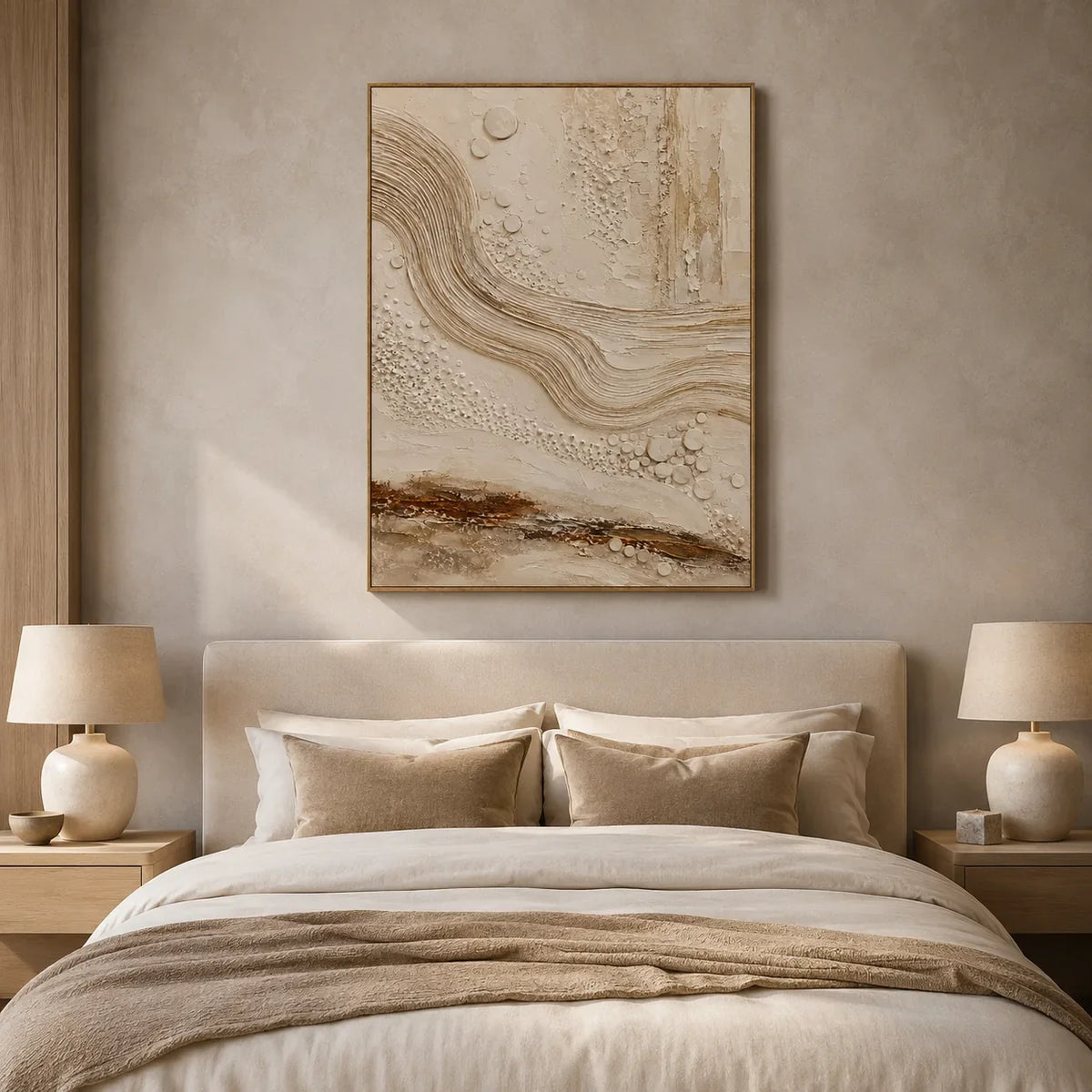 Ivory Current Relief Wall Art styled interior scene 1 | Olyrel