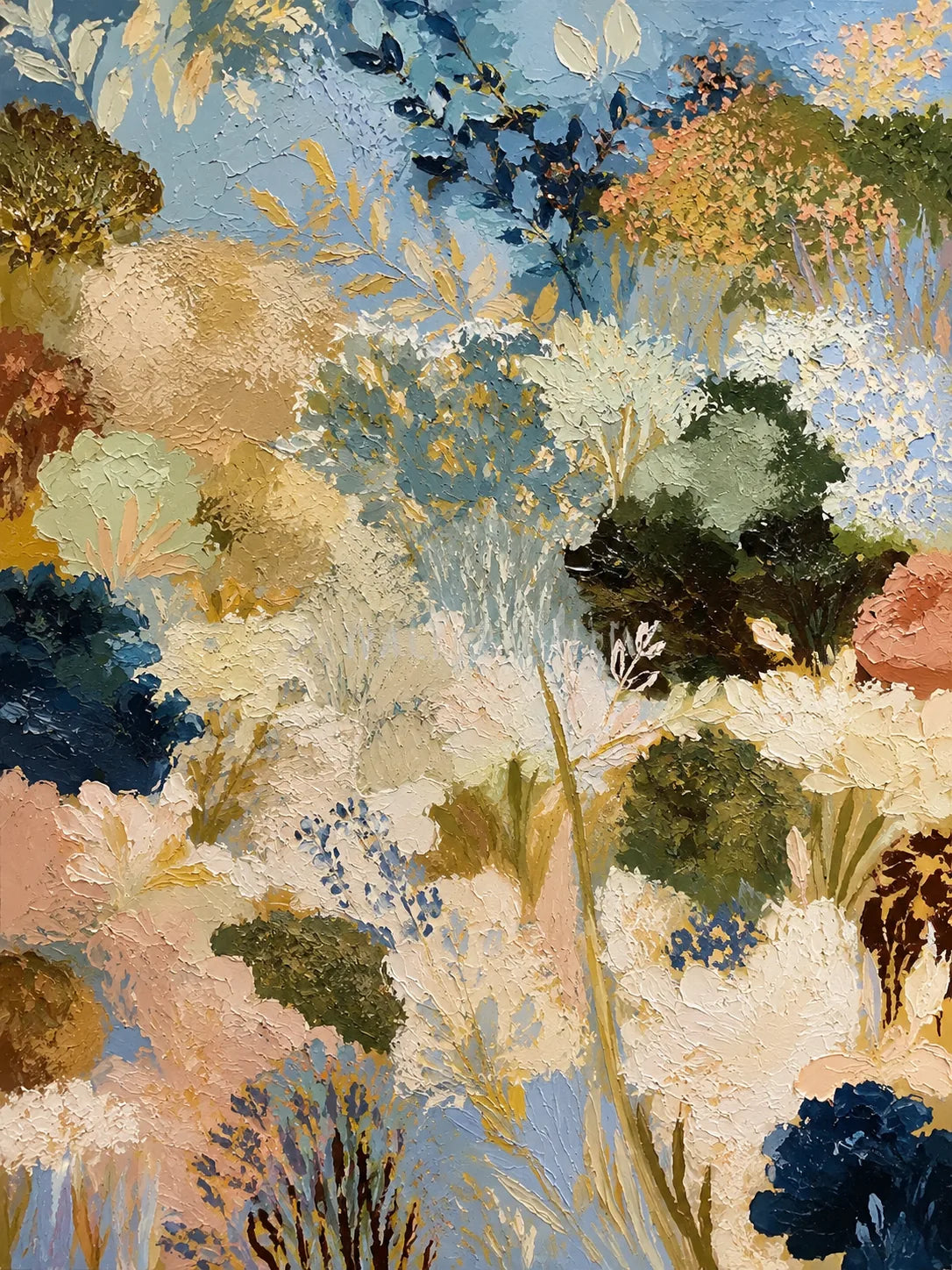 Blue Garden Floral Wall Art artwork view | Olyrel
