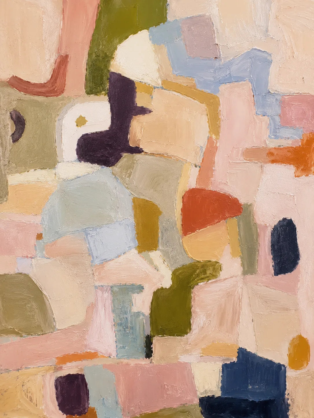 Pastel Mosaic Abstract Wall Art artwork view | Olyrel