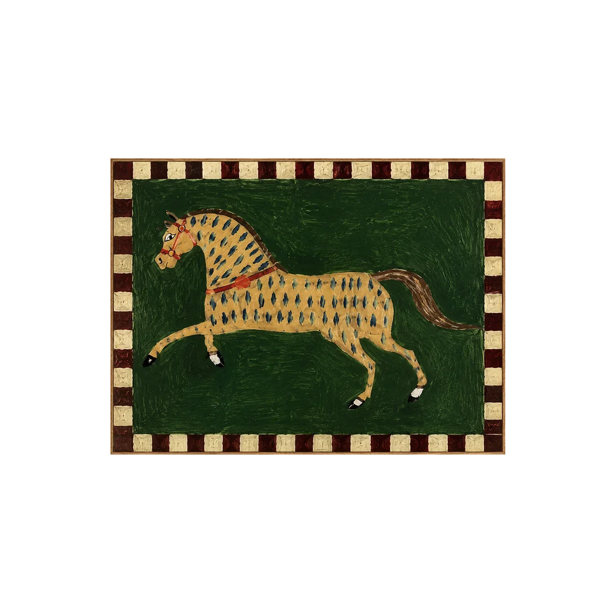 Checkered Horse Folk Wall Art | Olyrel