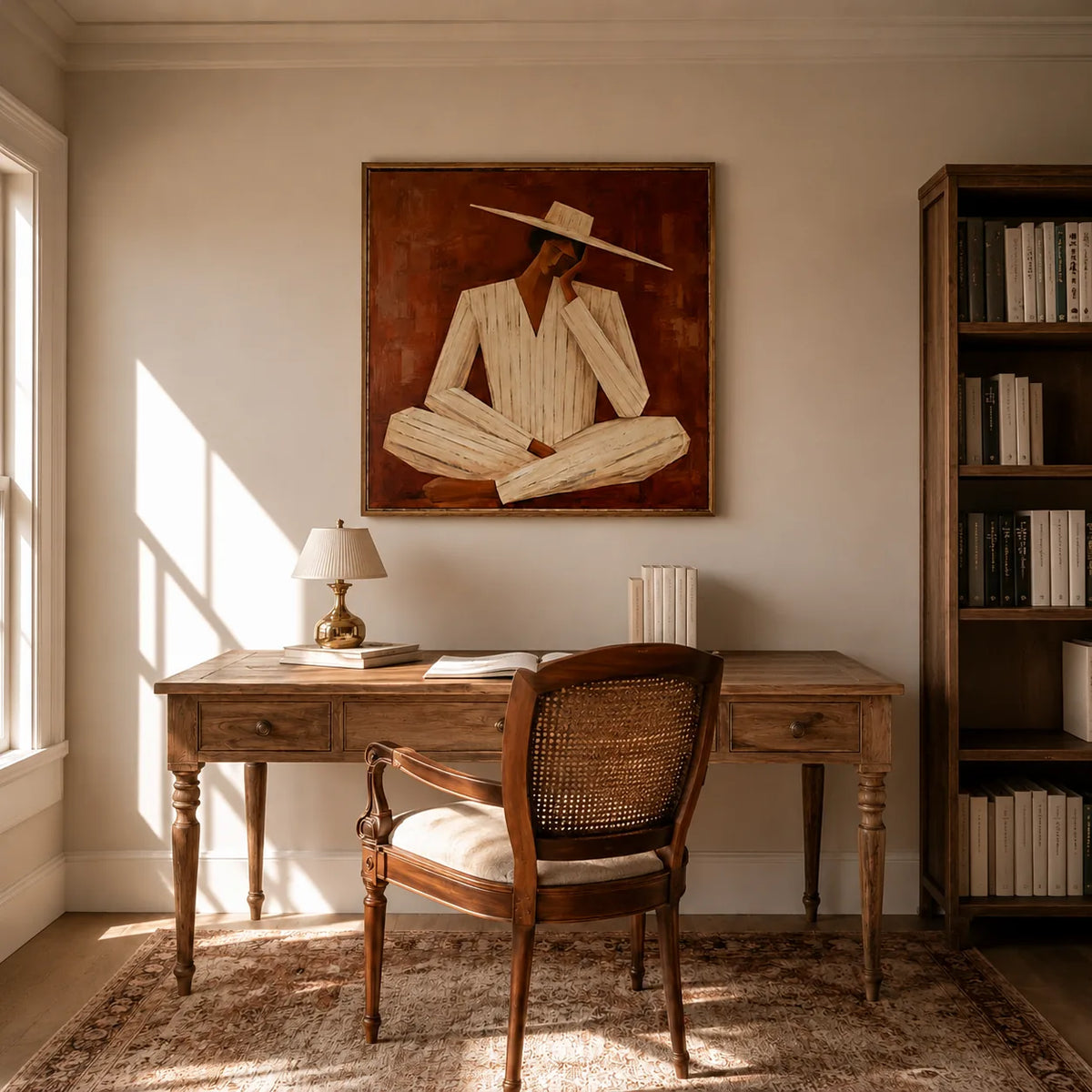 Quiet Fedora Figure Wall Art styled interior scene 5 | Olyrel