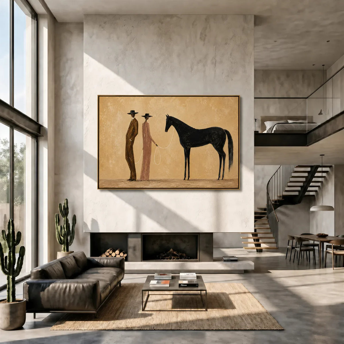 Desert Companions Horse Wall Art styled interior scene 3 | Olyrel