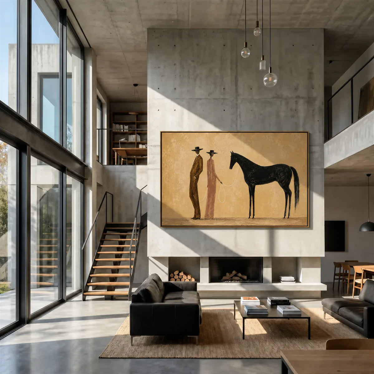 Desert Companions Horse Wall Art styled interior scene 4 | Olyrel