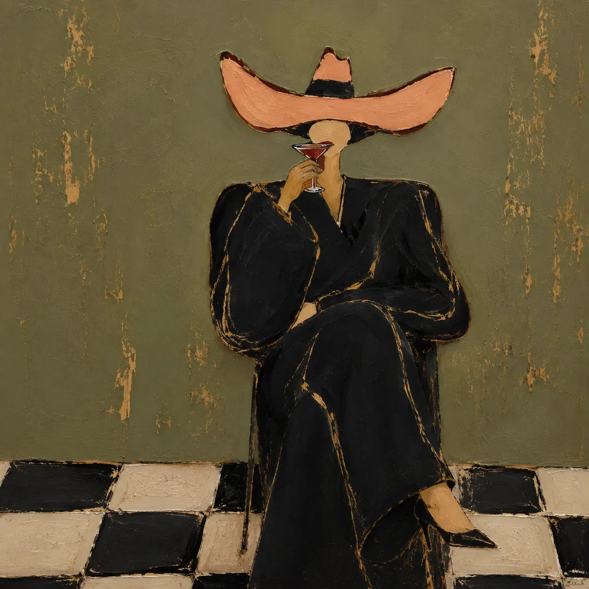 Coral Hat Figure Wall Art artwork view | Olyrel