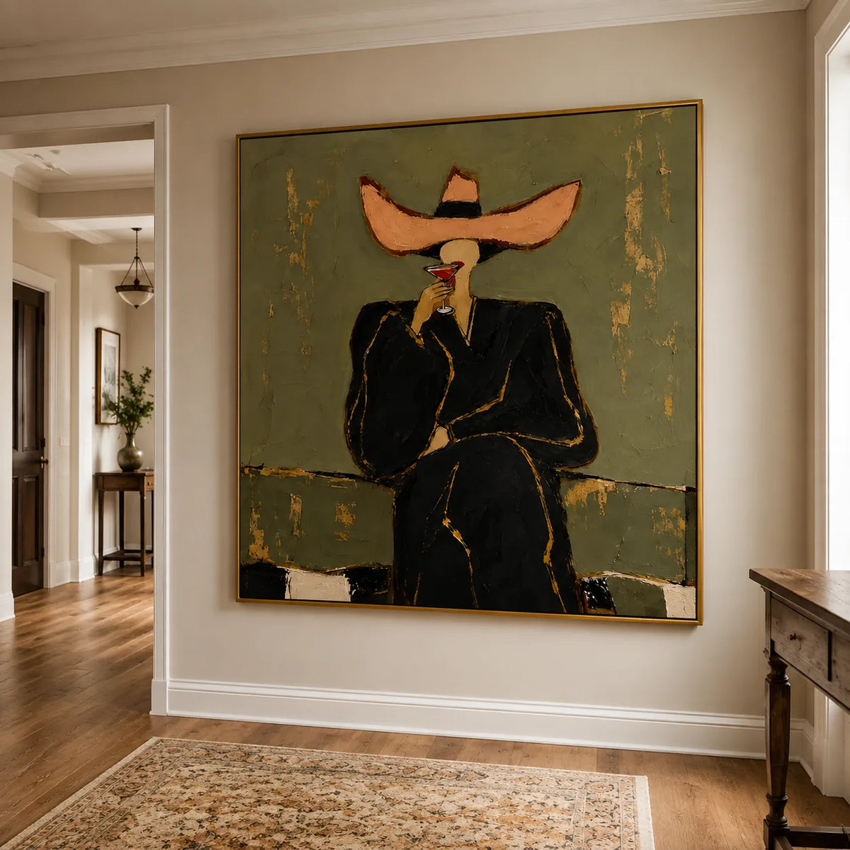 Coral Hat Figure Wall Art styled interior scene 2 | Olyrel