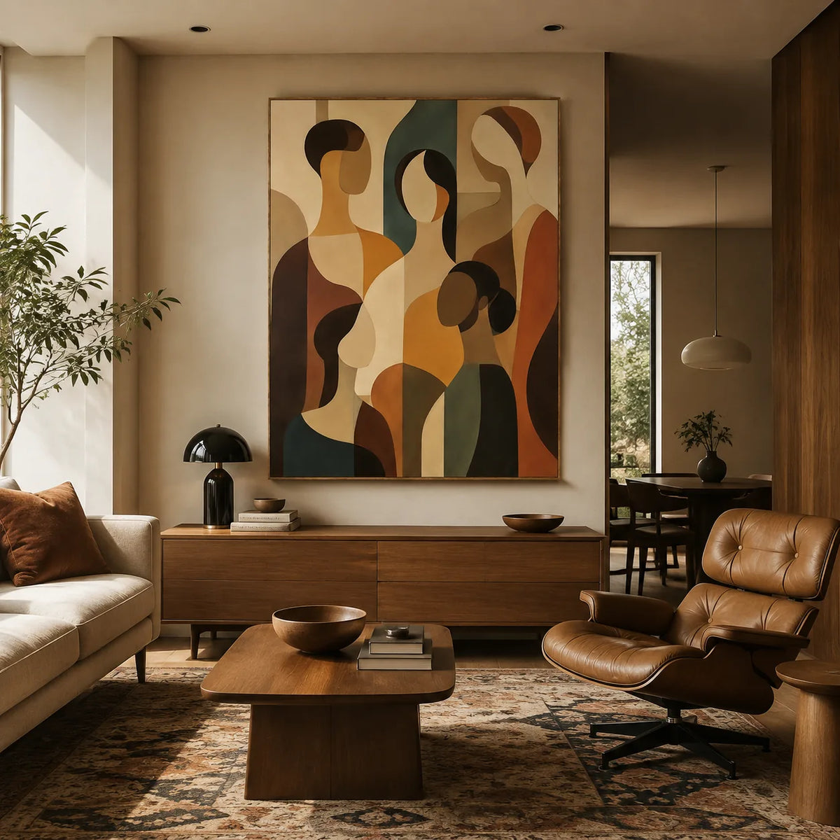 Gathered Forms Abstract Wall Art styled interior scene 2 | Olyrel