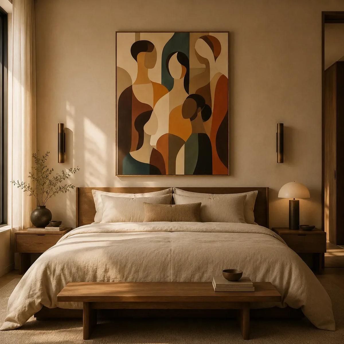 Gathered Forms Abstract Wall Art styled interior scene 4 | Olyrel