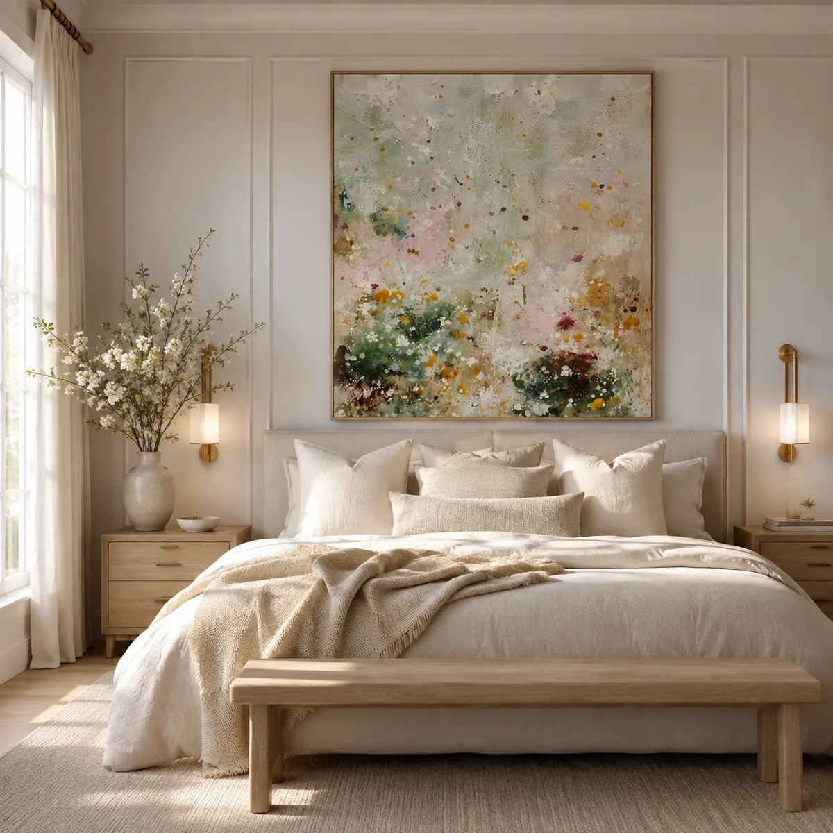 Wildflower Haze Floral Wall Art styled interior scene 5 | Olyrel