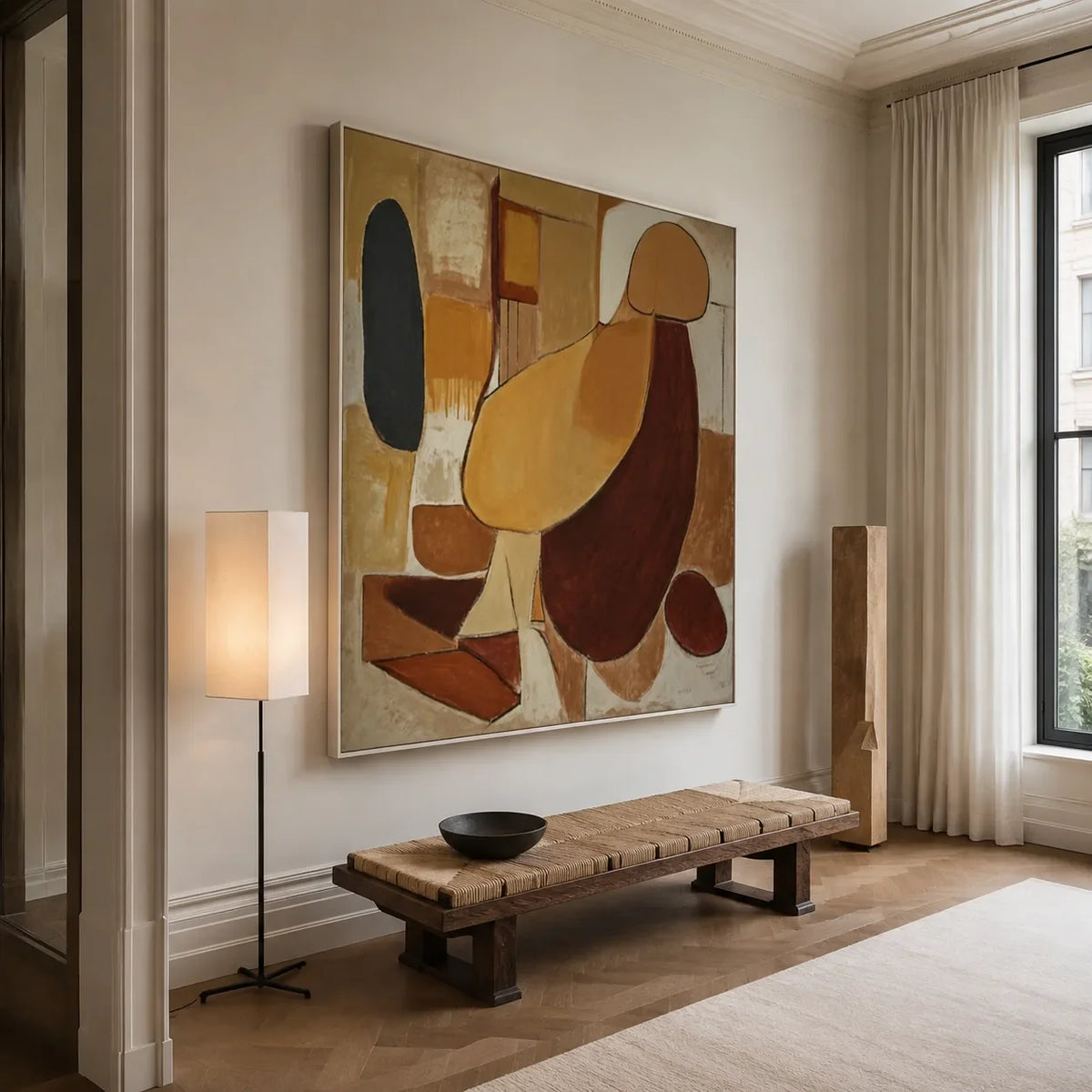 Earthen Forms Abstract Wall Art styled interior scene 5 | Olyrel