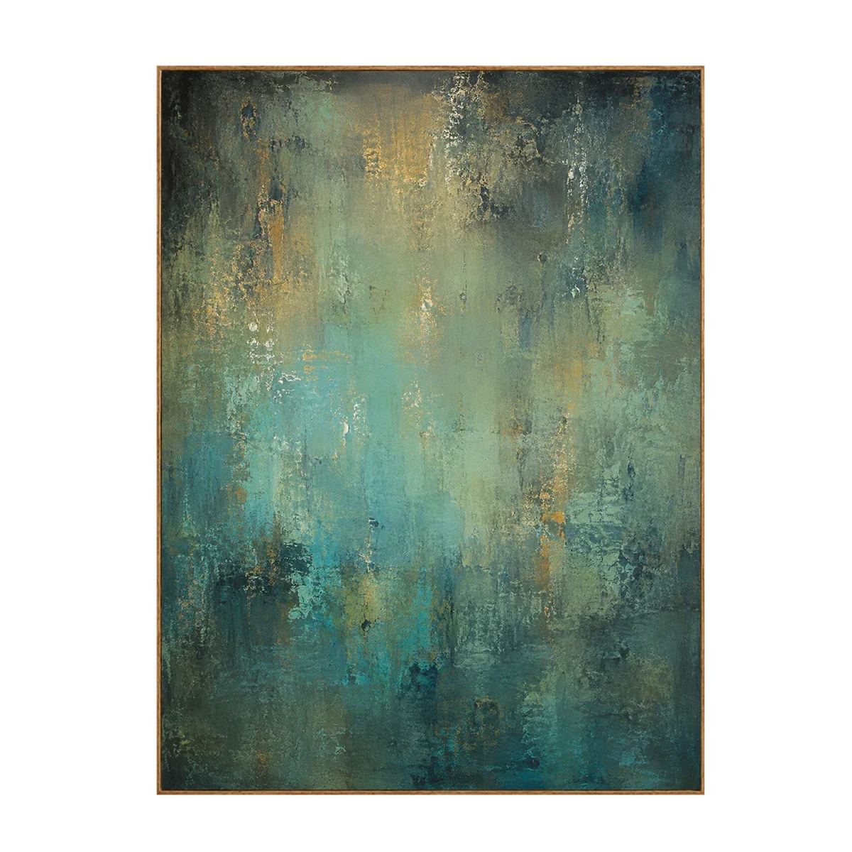 Aqua Patina Abstract Wall Art | Olyrel
