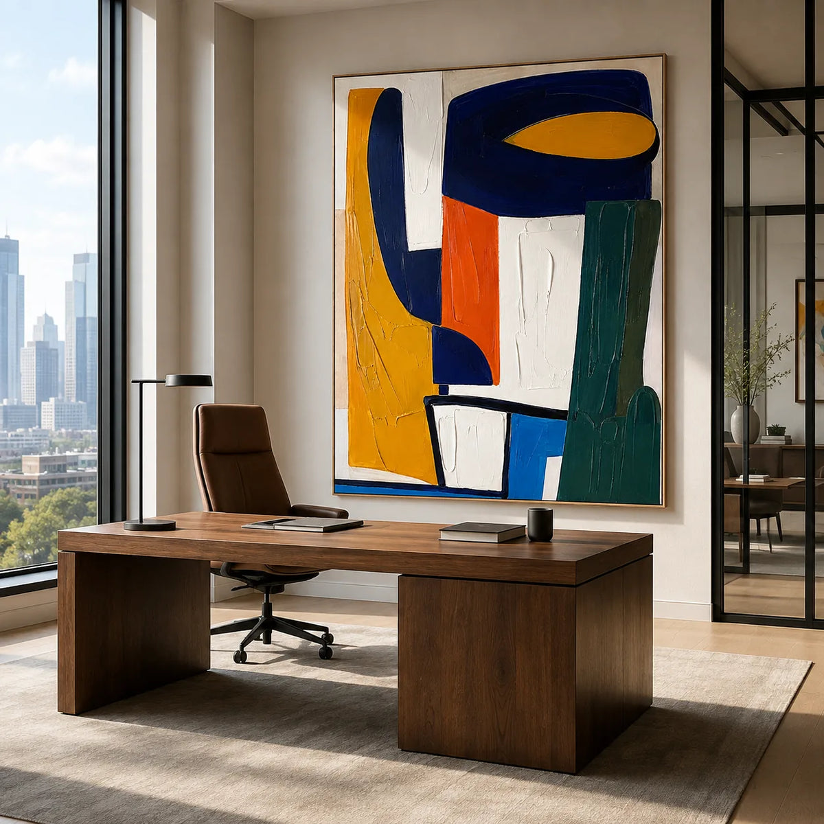 Primary Balance Abstract Wall Art styled interior scene 3 | Olyrel