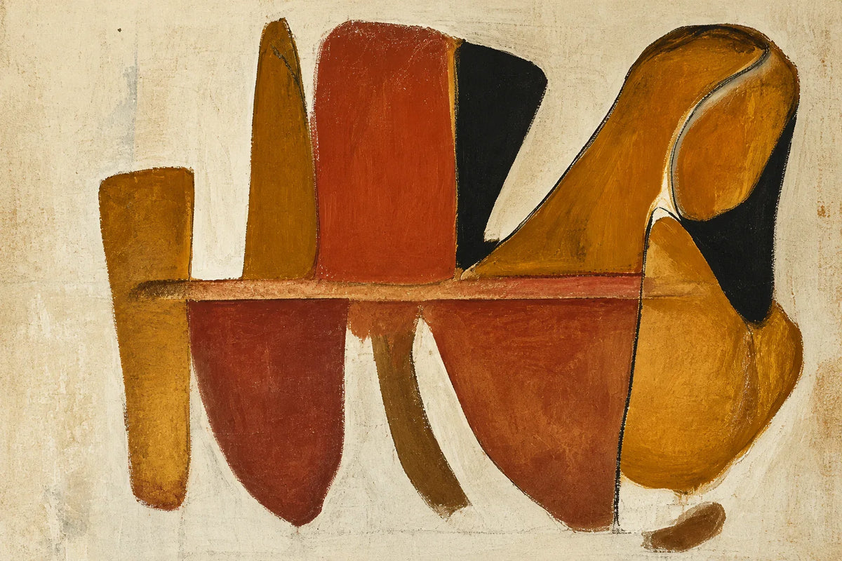Terracotta Forms Abstract Wall Art artwork view | Olyrel