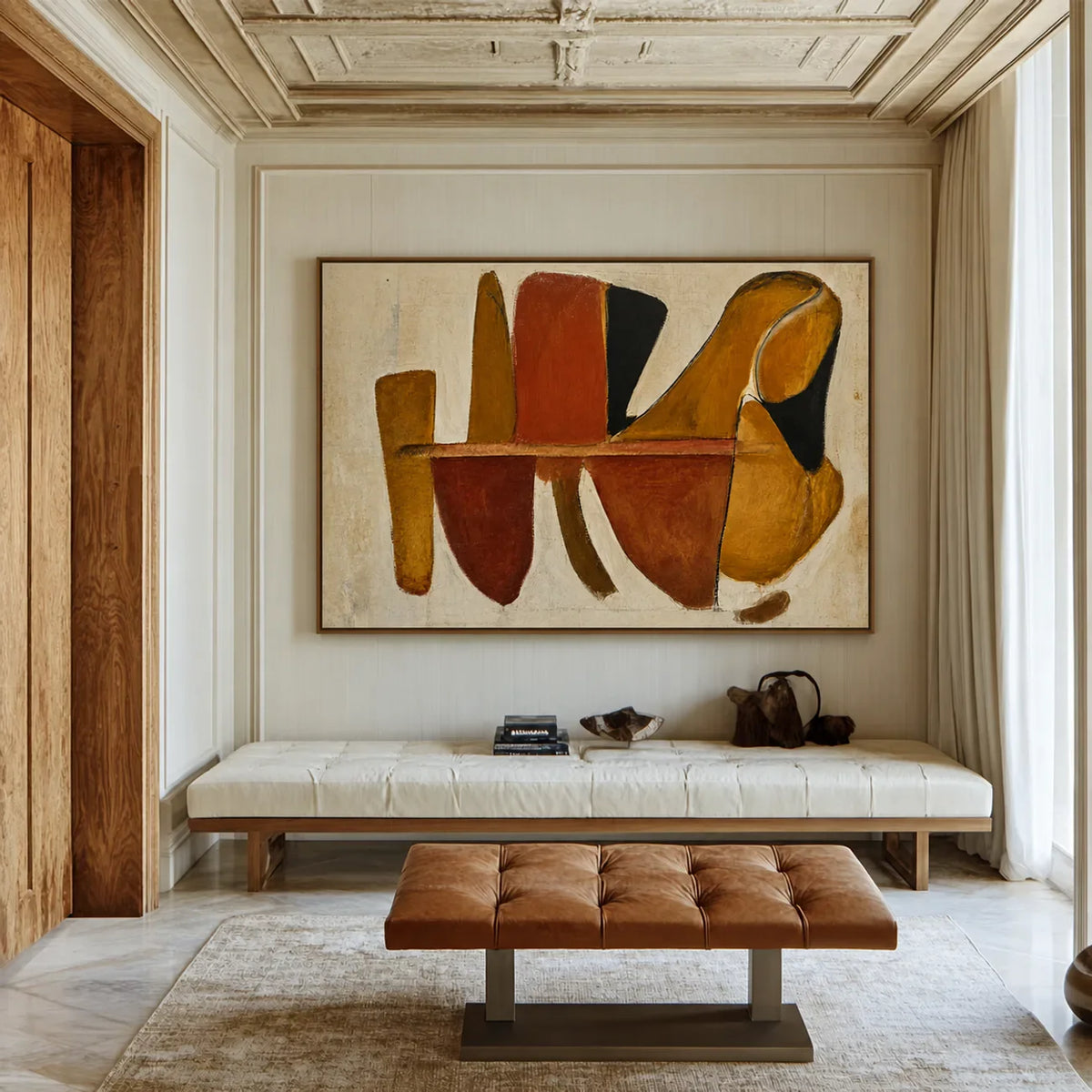 Terracotta Forms Abstract Wall Art styled interior scene 2 | Olyrel