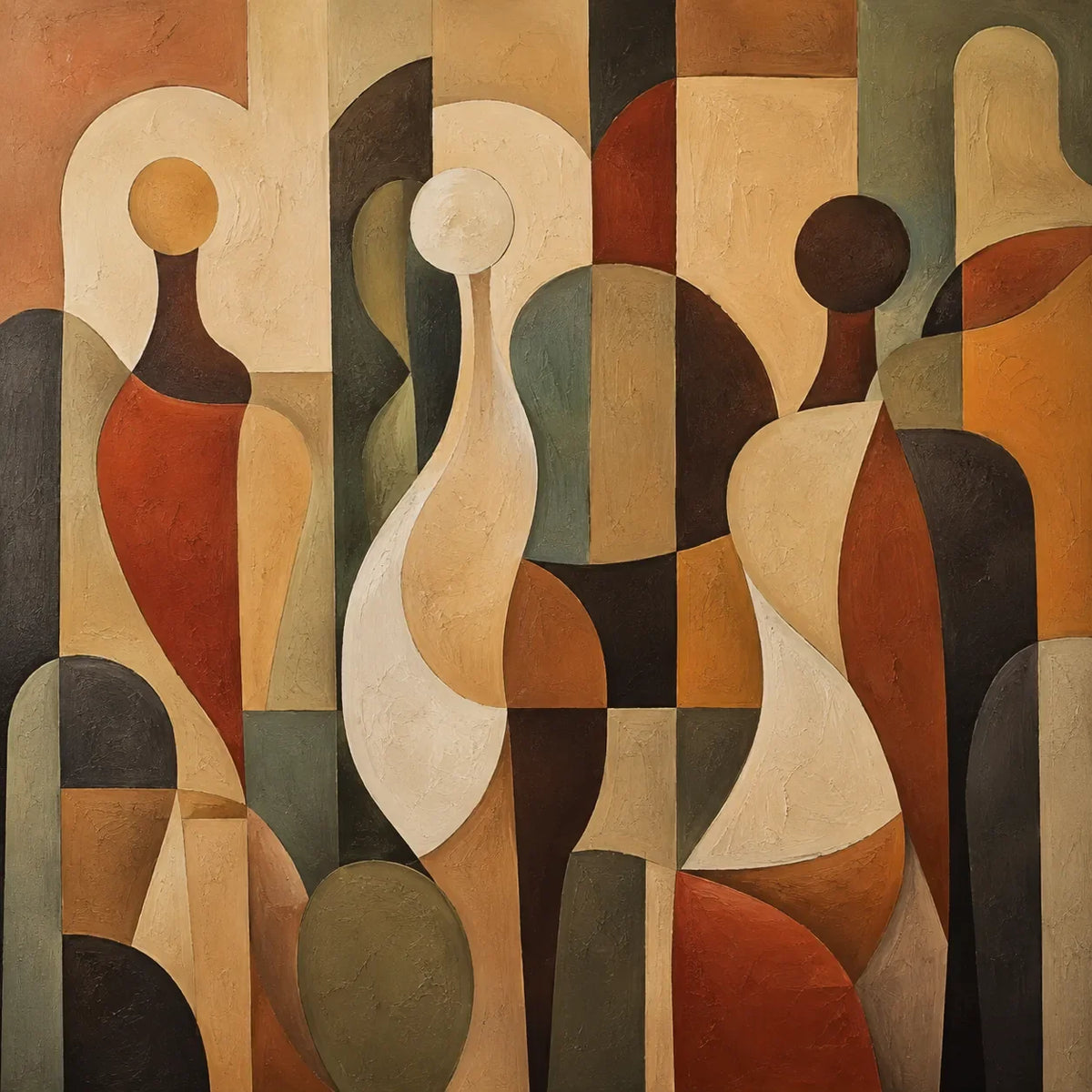 Earthbound Figures Abstract Wall Art artwork view | Olyrel