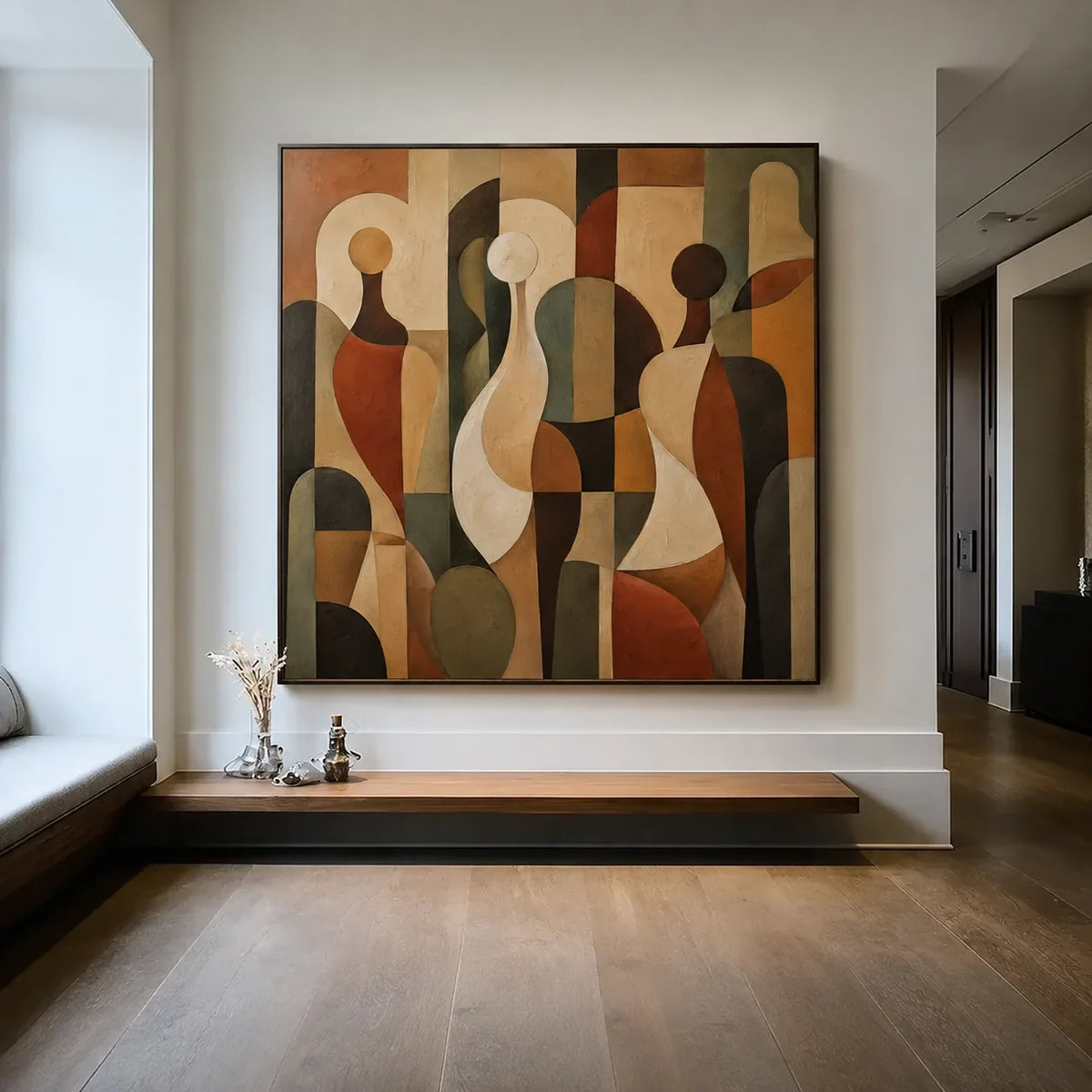 Earthbound Figures Abstract Wall Art styled interior scene 1 | Olyrel