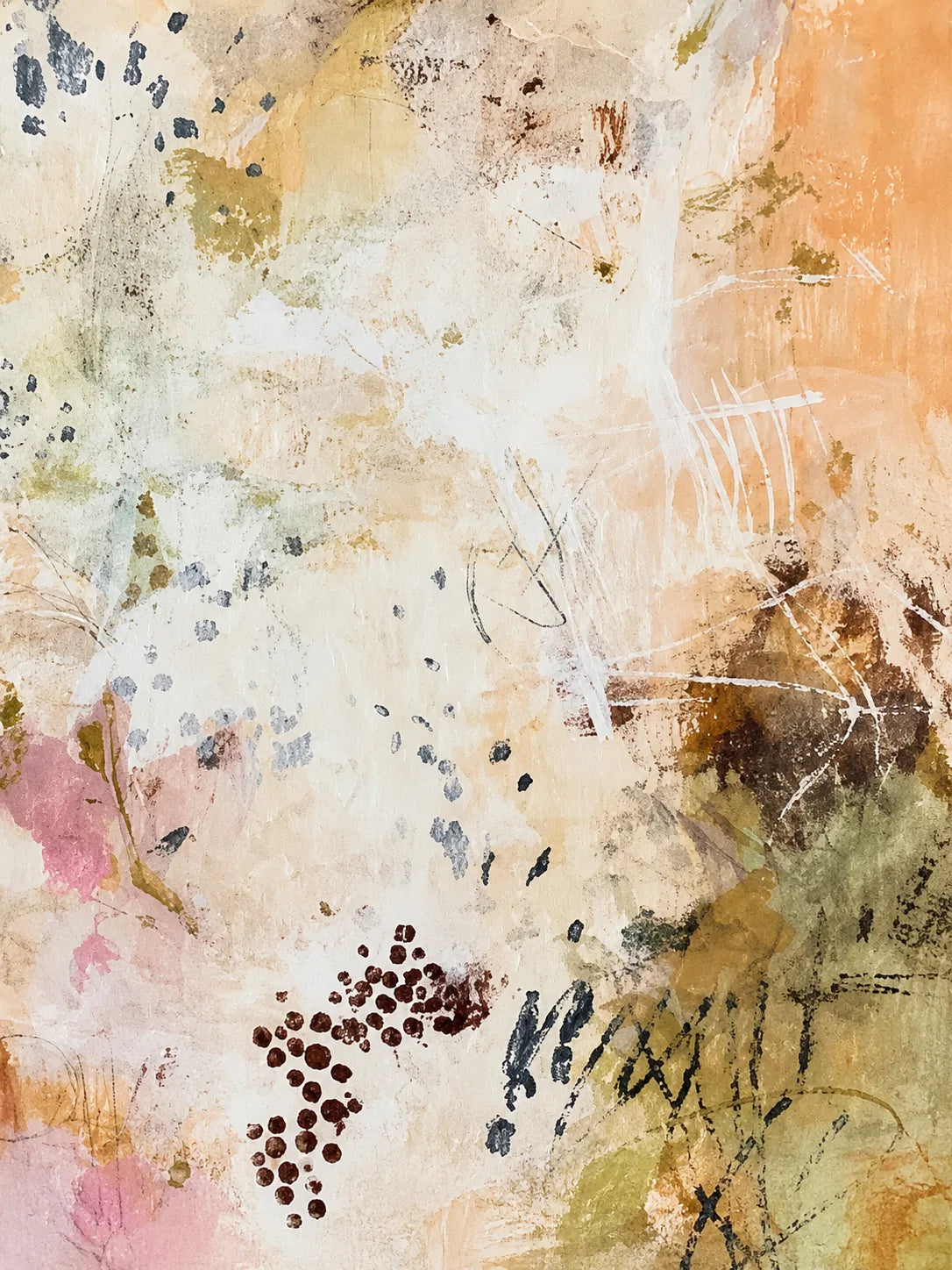 Blush Scatter Abstract Wall Art artwork view | Olyrel
