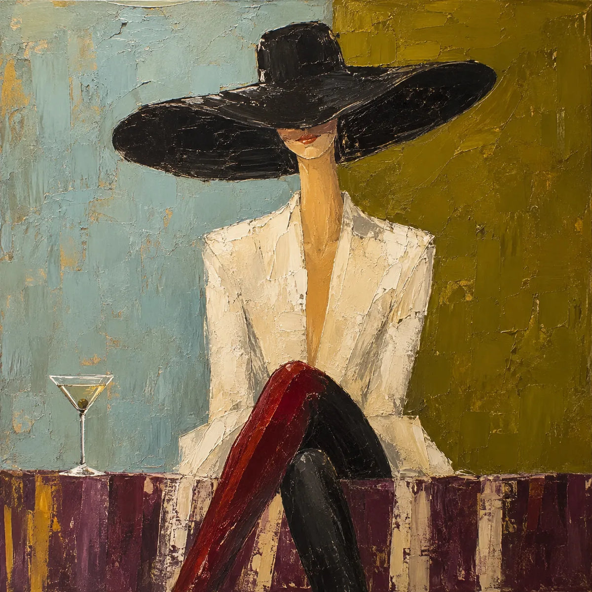 Martini Muse Figure Wall Art artwork view | Olyrel
