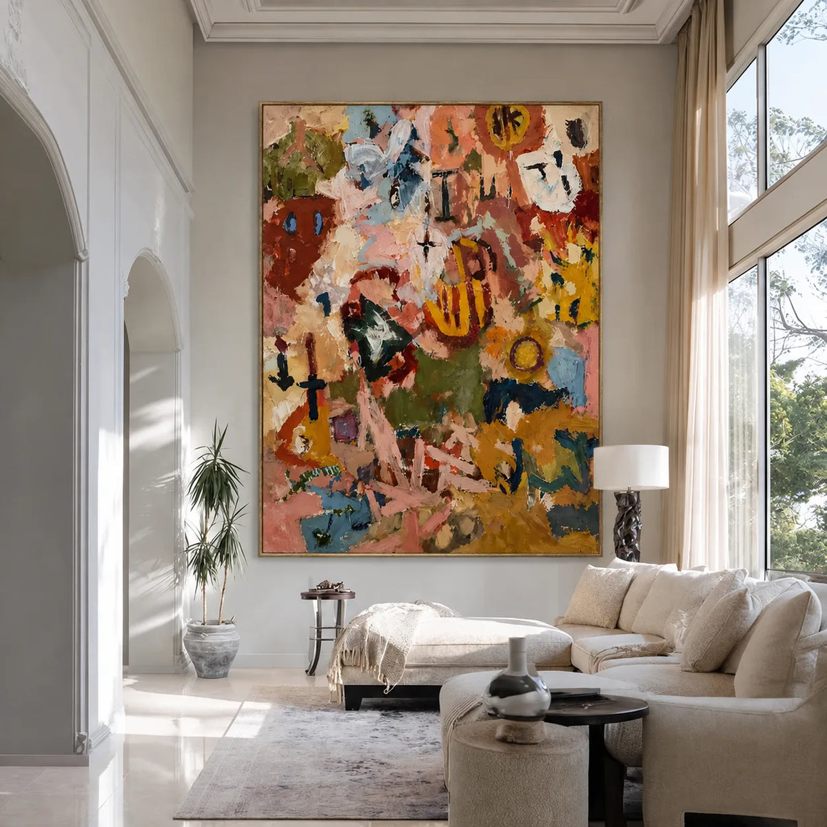 Festival Marks Abstract Wall Art styled interior scene 1 | Olyrel