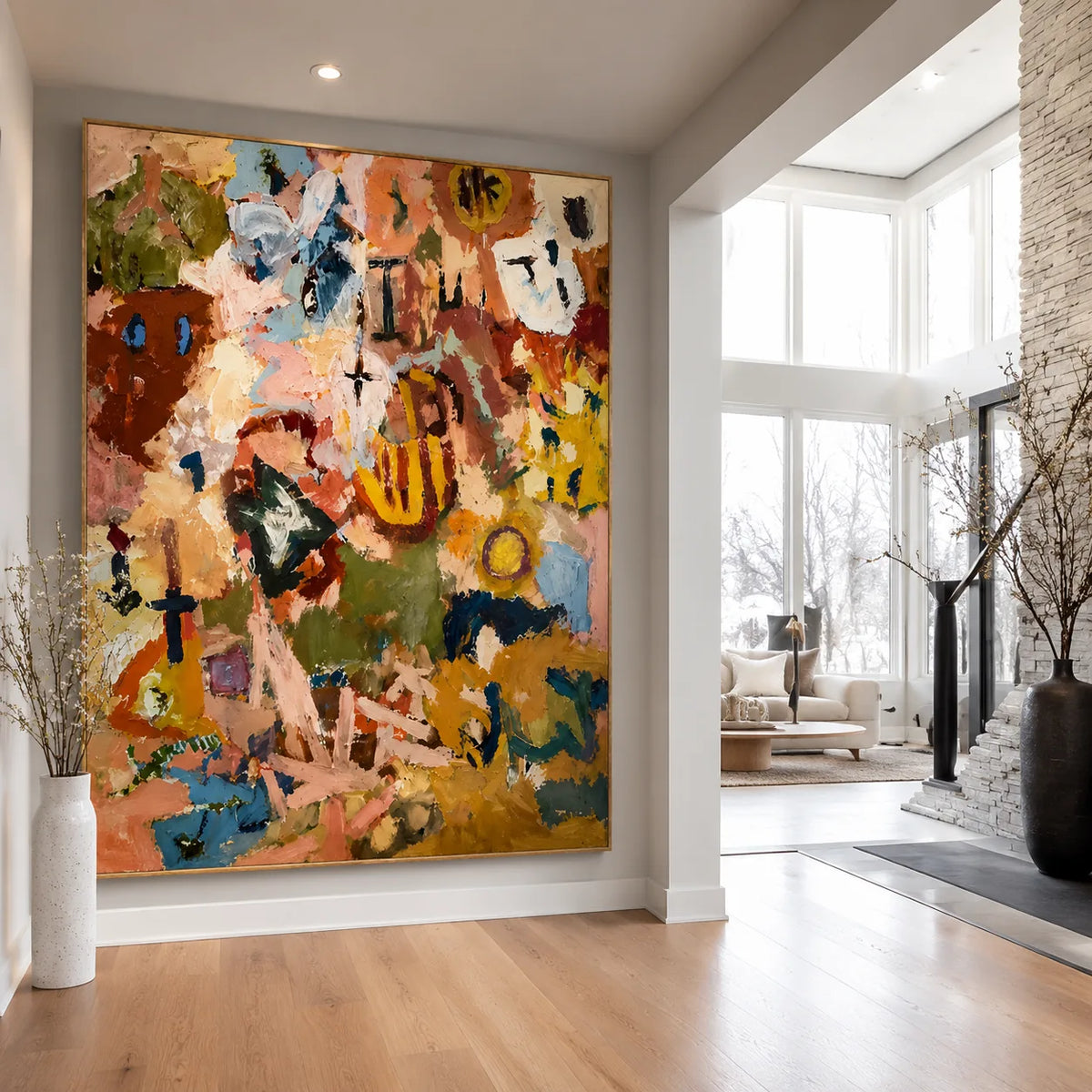 Festival Marks Abstract Wall Art styled interior scene 3 | Olyrel