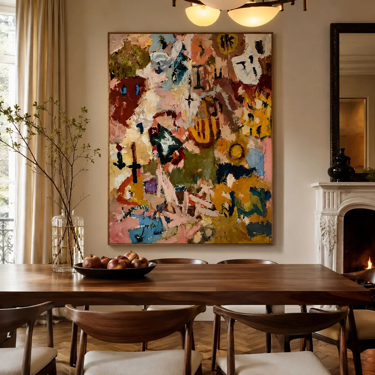Festival Marks Abstract Wall Art styled interior scene 4 | Olyrel