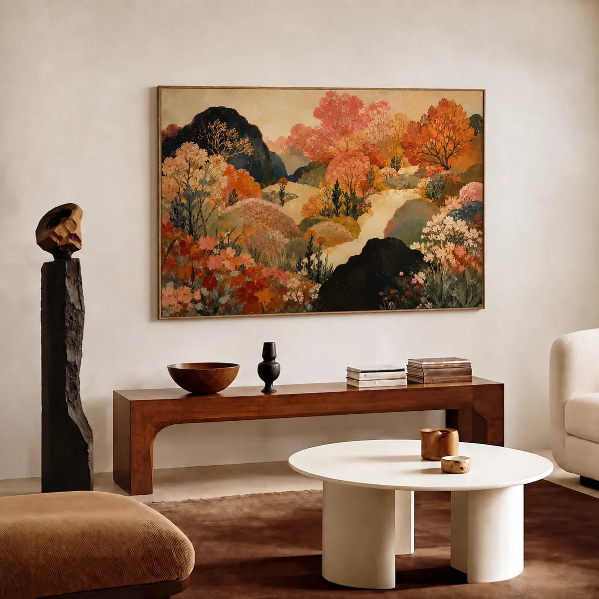 Autumn Canopy Landscape Wall Art styled interior scene 5 | Olyrel