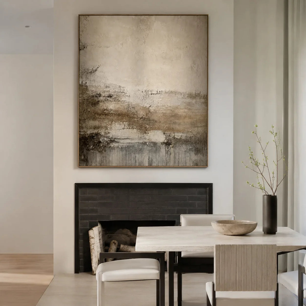 Weathered Shore Abstract Wall Art styled interior scene 2 | Olyrel